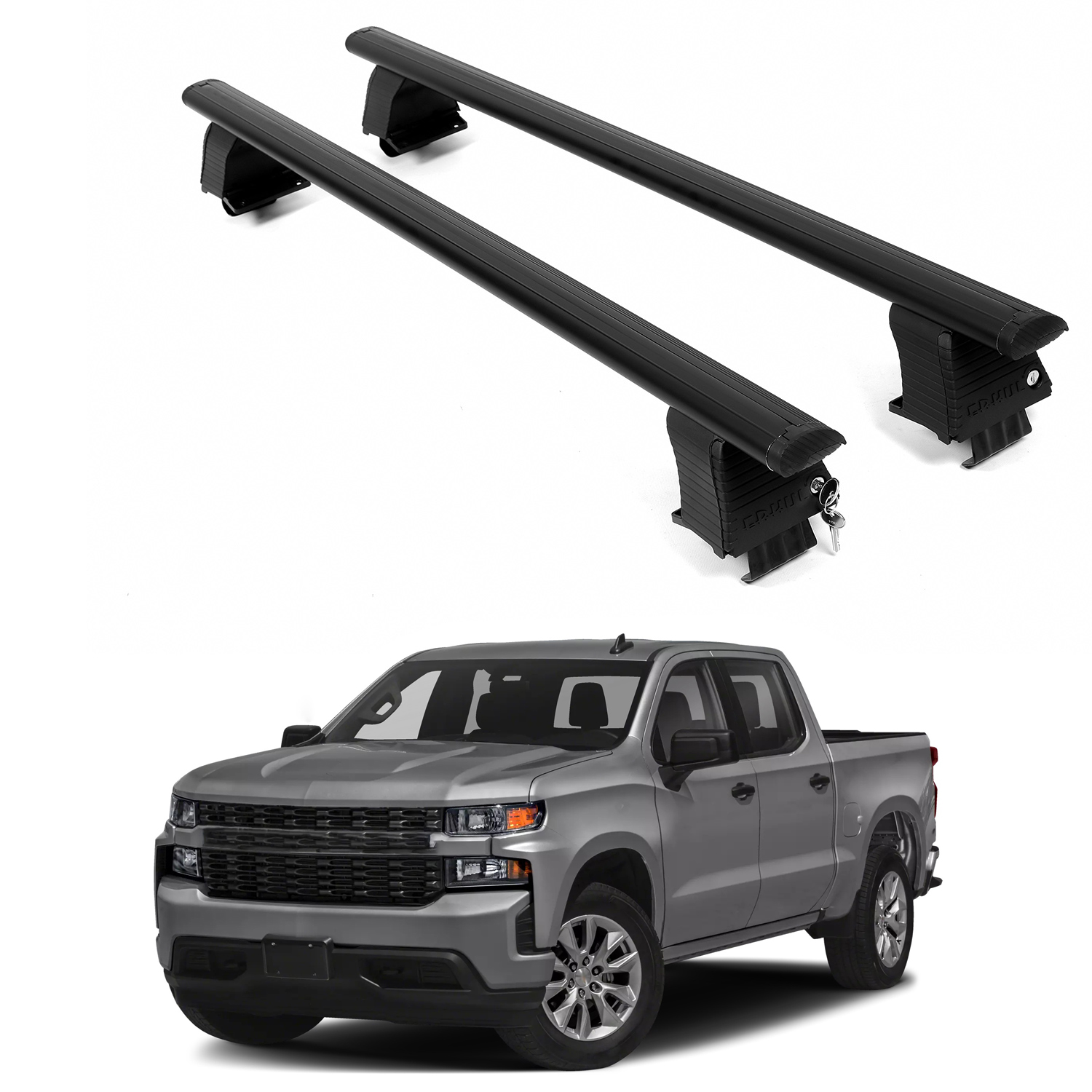 ERKUL Roof Rack Crossbars For CHEVROLET SILVERADO 1500 2019-2026