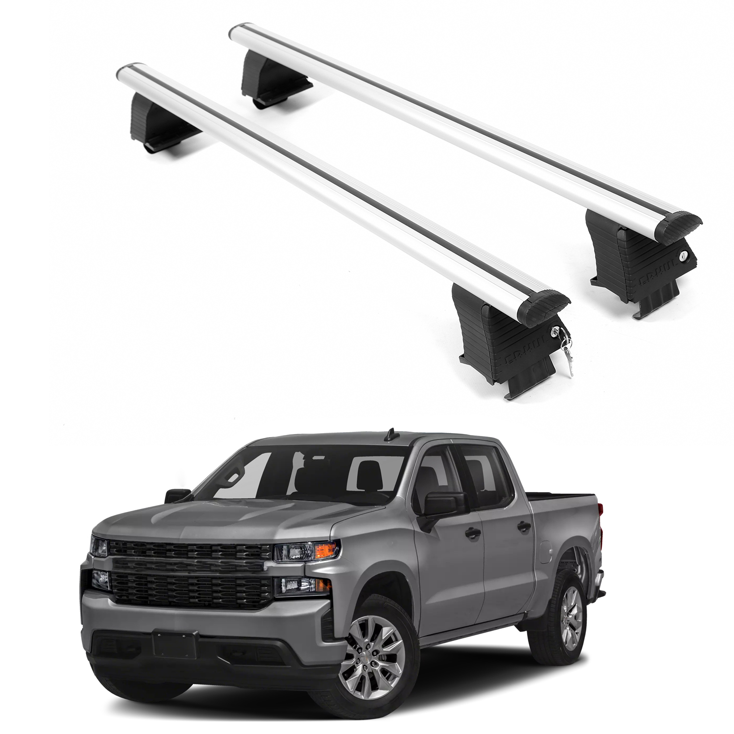 ERKUL Roof Rack Crossbars For CHEVROLET SILVERADO 1500 2019-2026