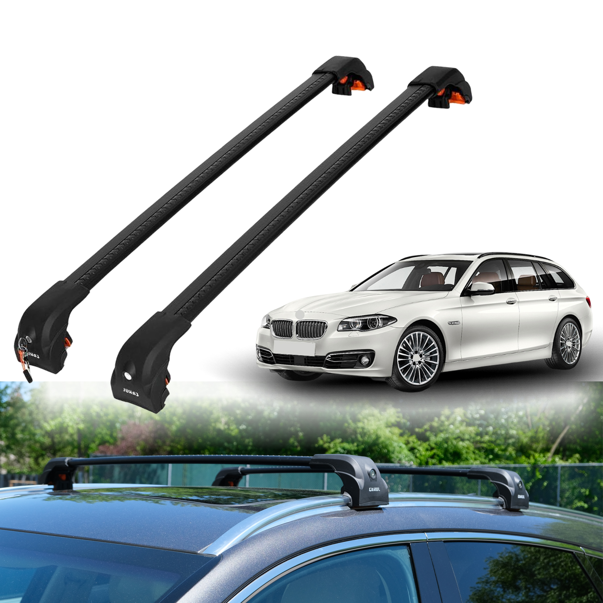 ERKUL Roof Rack Crossbars For BMW 5 2010-2017