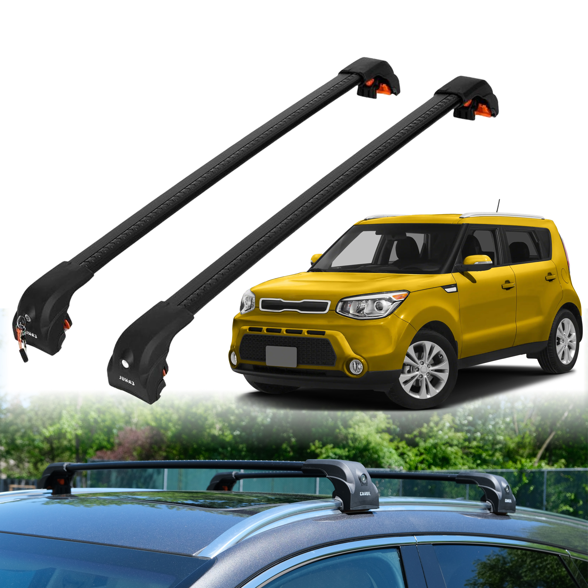 Heavy Duty Roof Rack Crossbars for Kia Soul 2014-2019