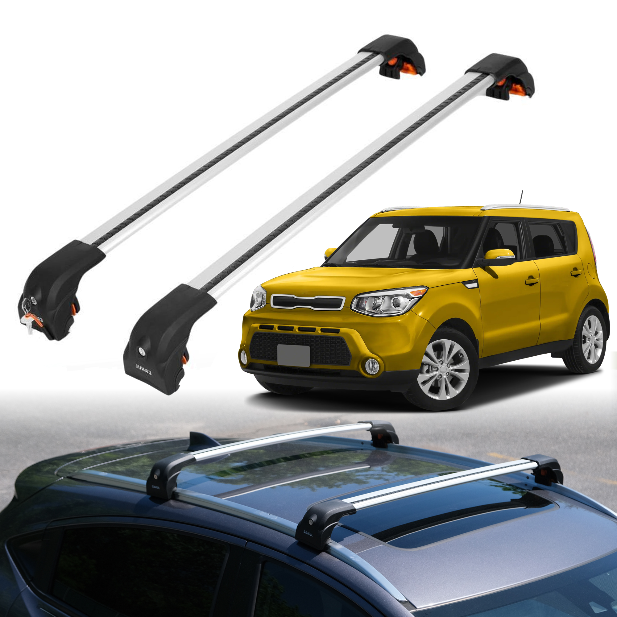 Heavy Duty Roof Rack Crossbars for Kia Soul 2014-2019