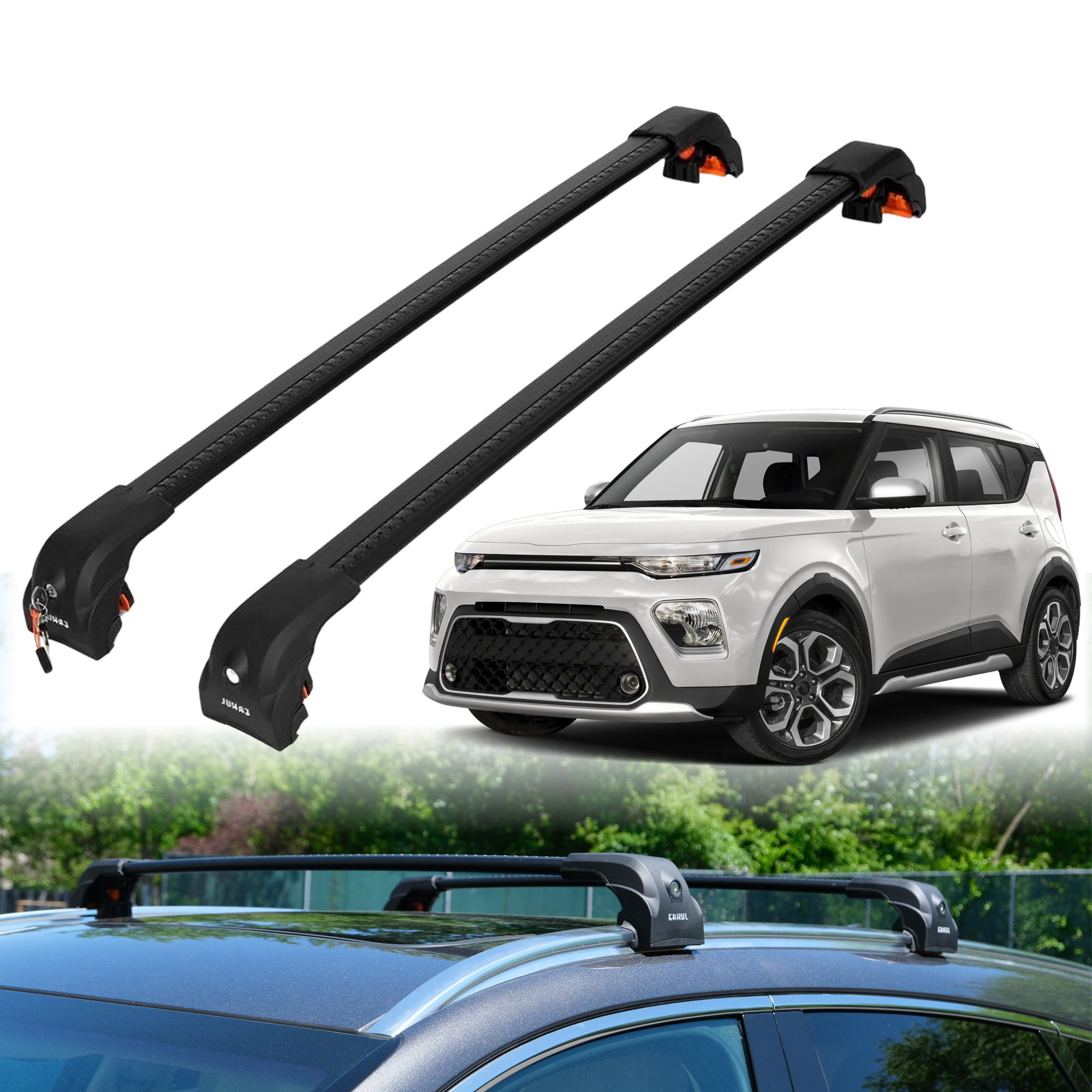 2PC Heavy Duty Roof Rack Crossbars for Kia Soul 2020-2026