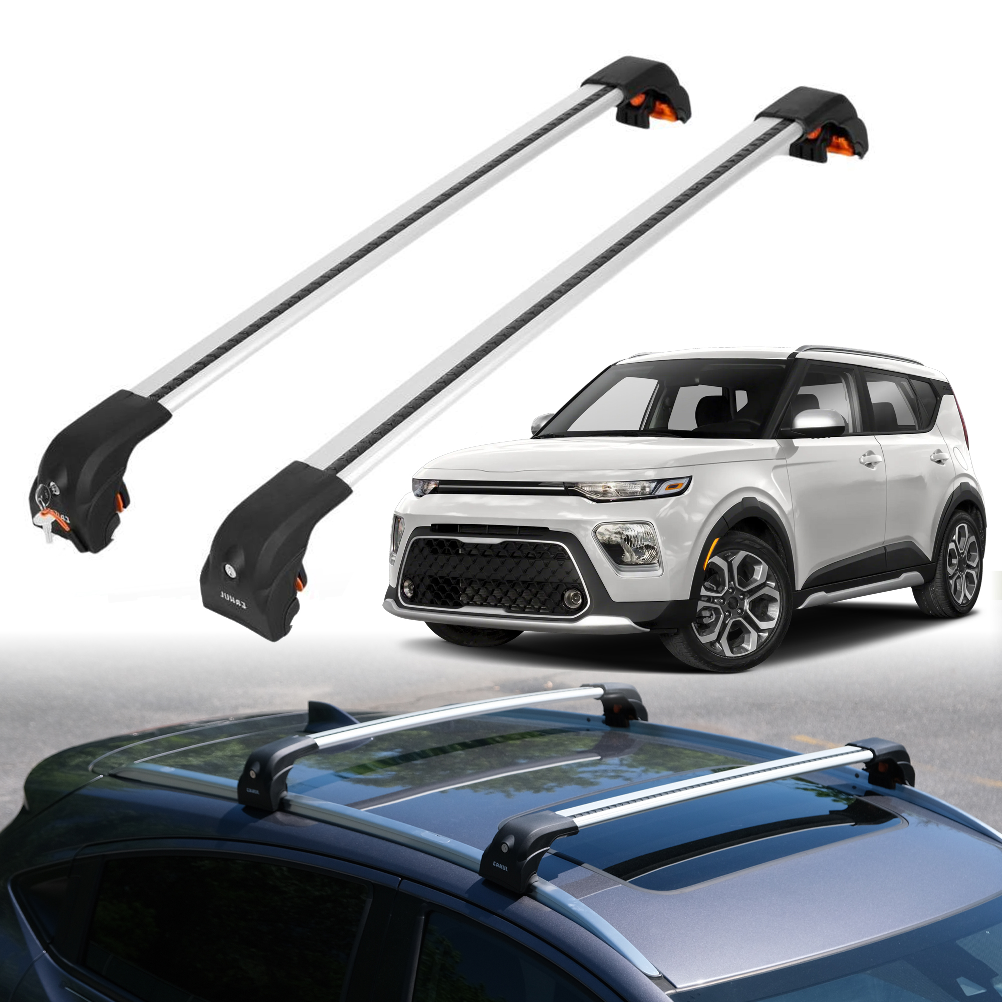 2PC Heavy Duty Roof Rack Crossbars for Kia Soul 2020-2026