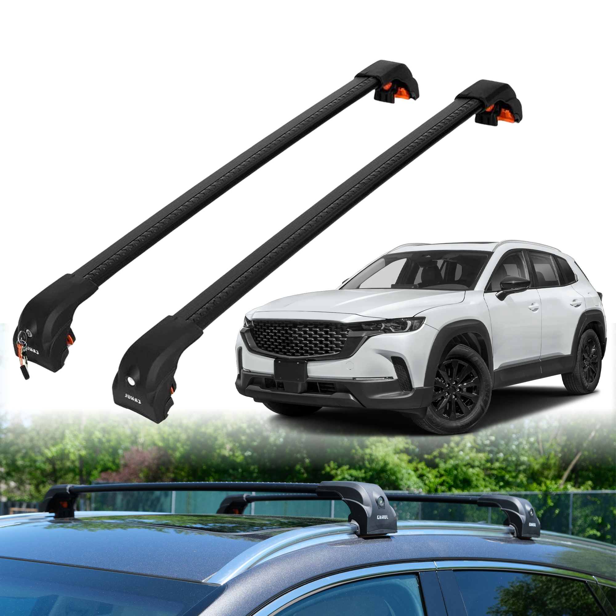 Mazda CX-50 2023-2026 Heavy Duty Roof Rack Cross Bars Black