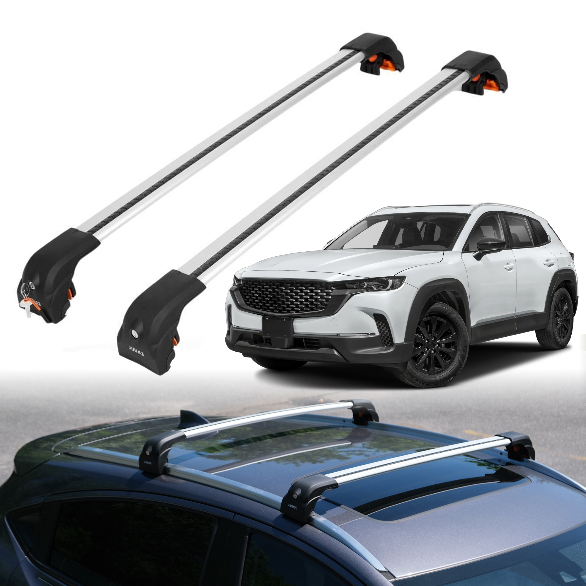 Mazda CX-50 2023-2026 Heavy Duty Roof Rack Cross Bars Black