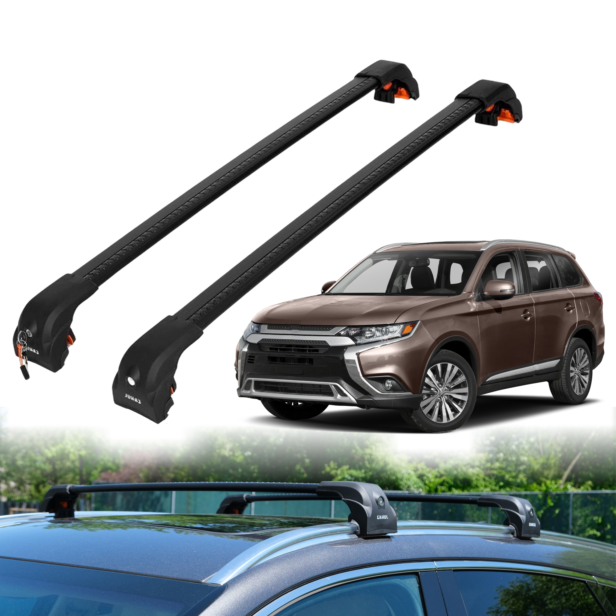 ERKUL Roof Rack Crossbars For MITSUBISHI OUTLANDER 2014-2021