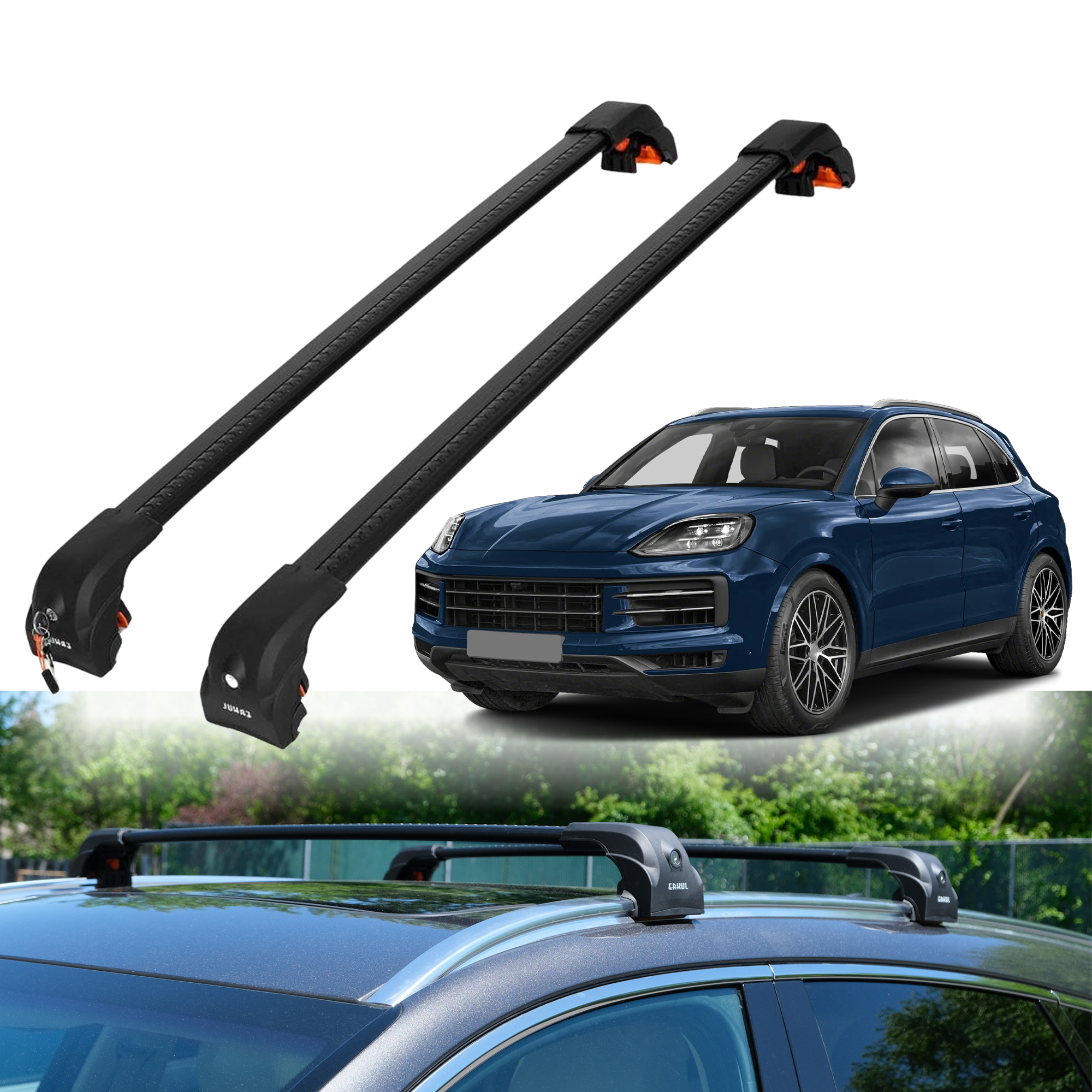 ERKUL Roof Rack Crossbars For PORSCHE CAYENNE 2019-2026