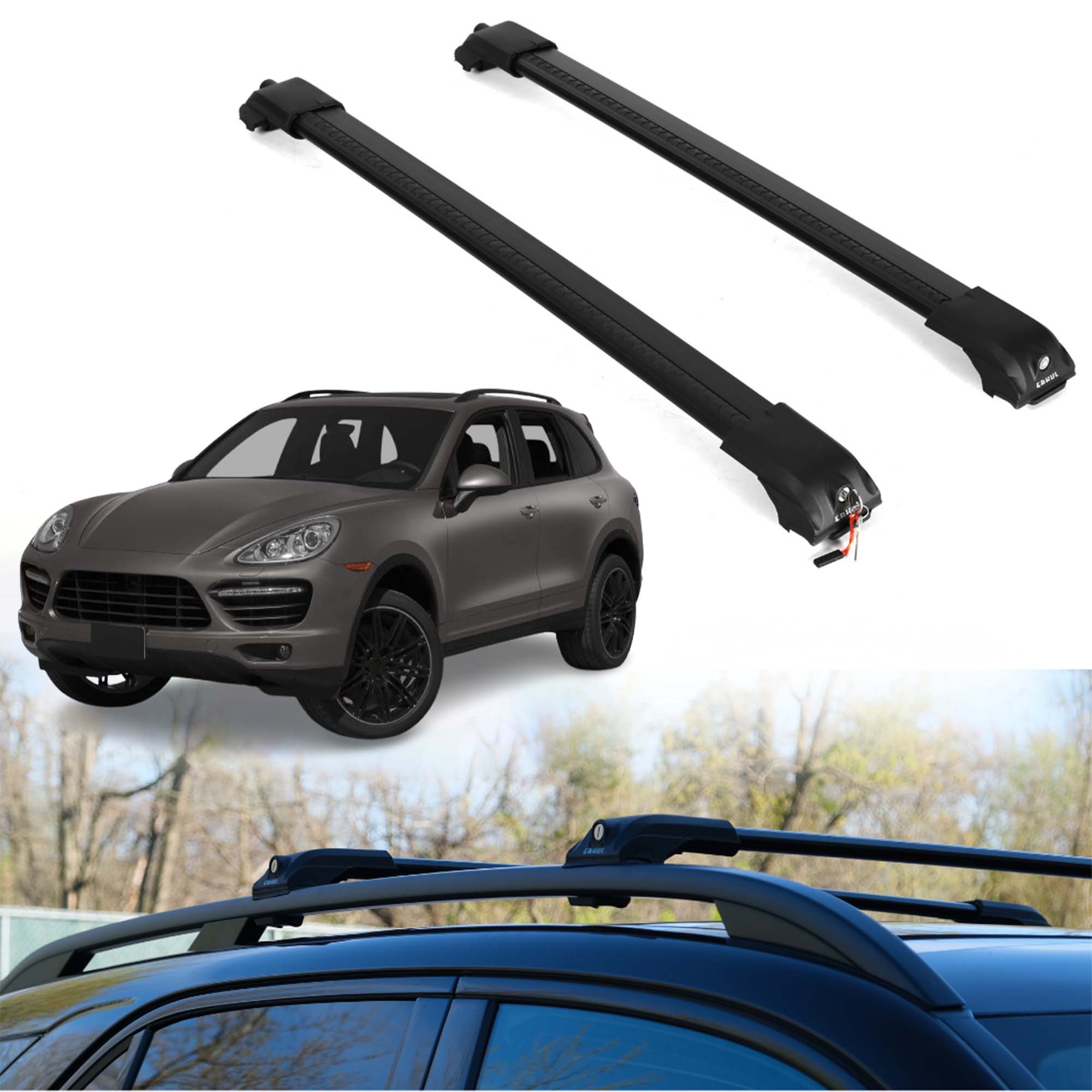 ERKUL Roof Rack Crossbars For PORSCHE CAYENNE 2011-2018
