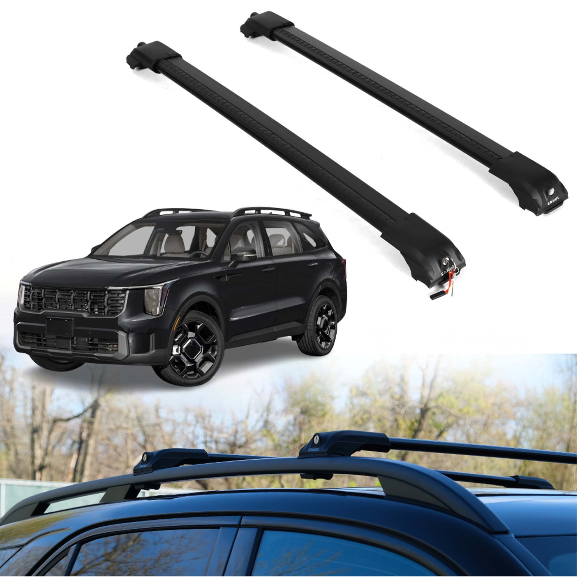 ERKUL Roof Rack Crossbars For KIA SORENTO 2021-2026