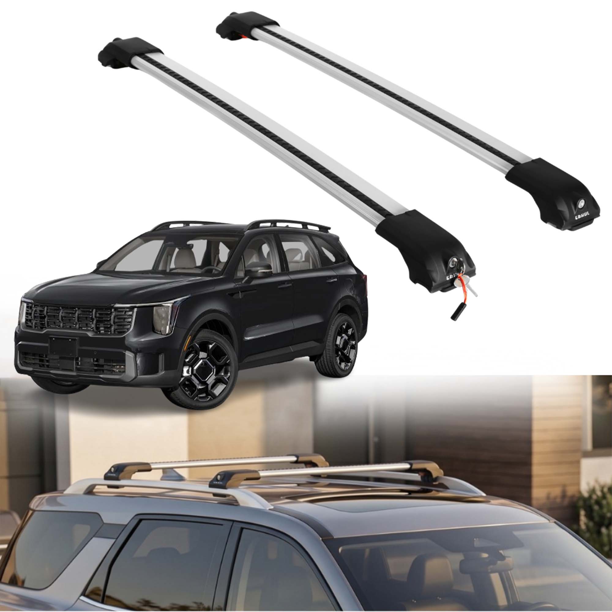 ERKUL Roof Rack Crossbars For KIA SORENTO 2021-2026