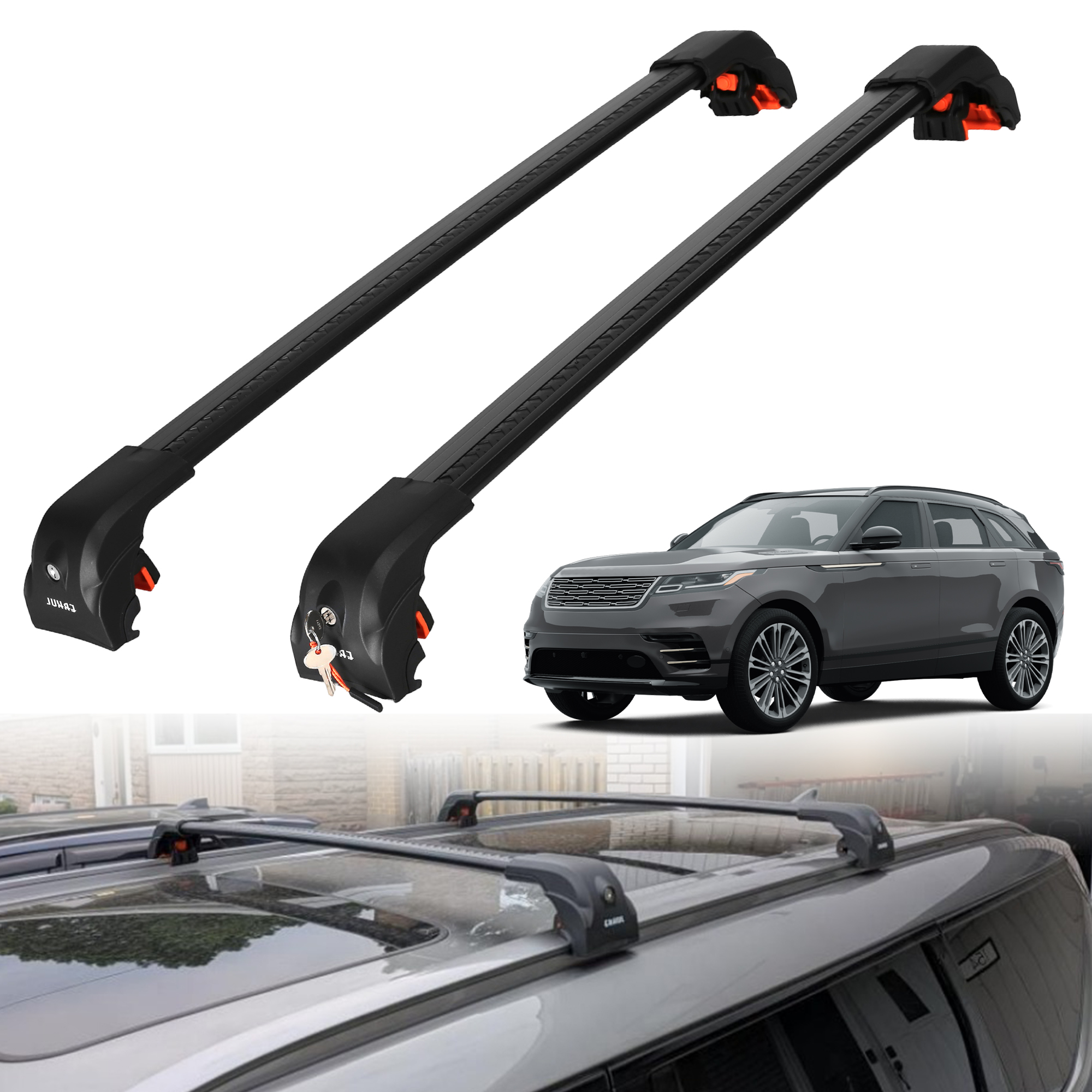 ERKUL Roof Rack Crossbars For LAND ROVER RANGE ROVER VELAR 2018-2026