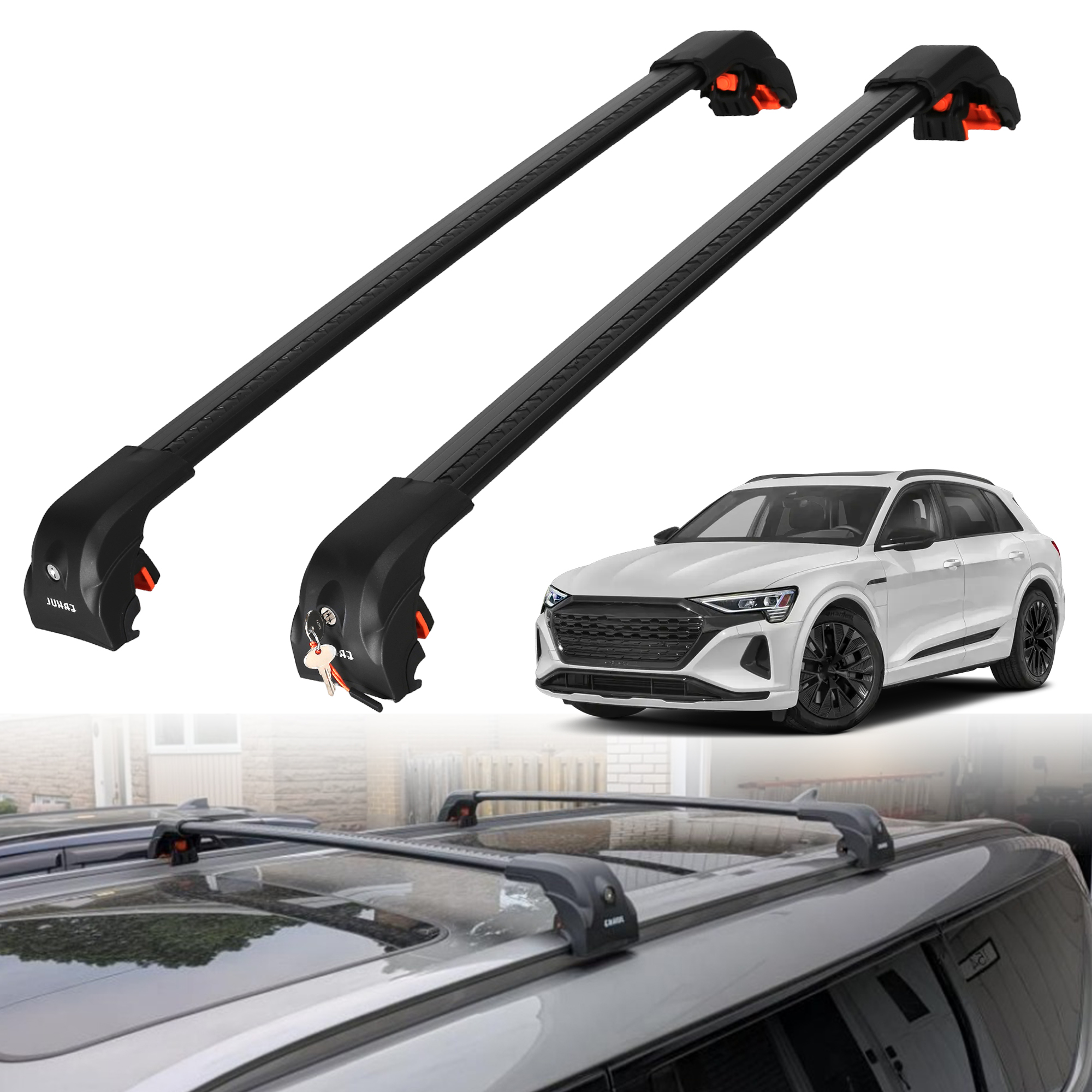 ERKUL Roof Rack Crossbars For AUDI Q8 / Q8 E-TRON 2019-2026