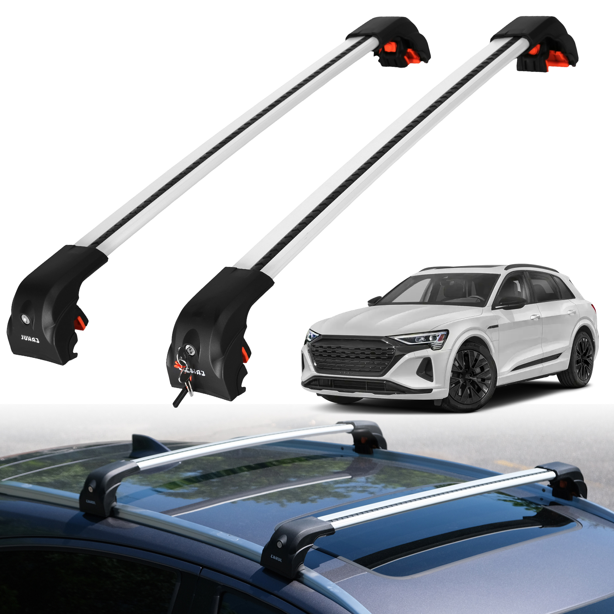 ERKUL Roof Rack Crossbars For AUDI Q8 / Q8 E-TRON 2019-2026