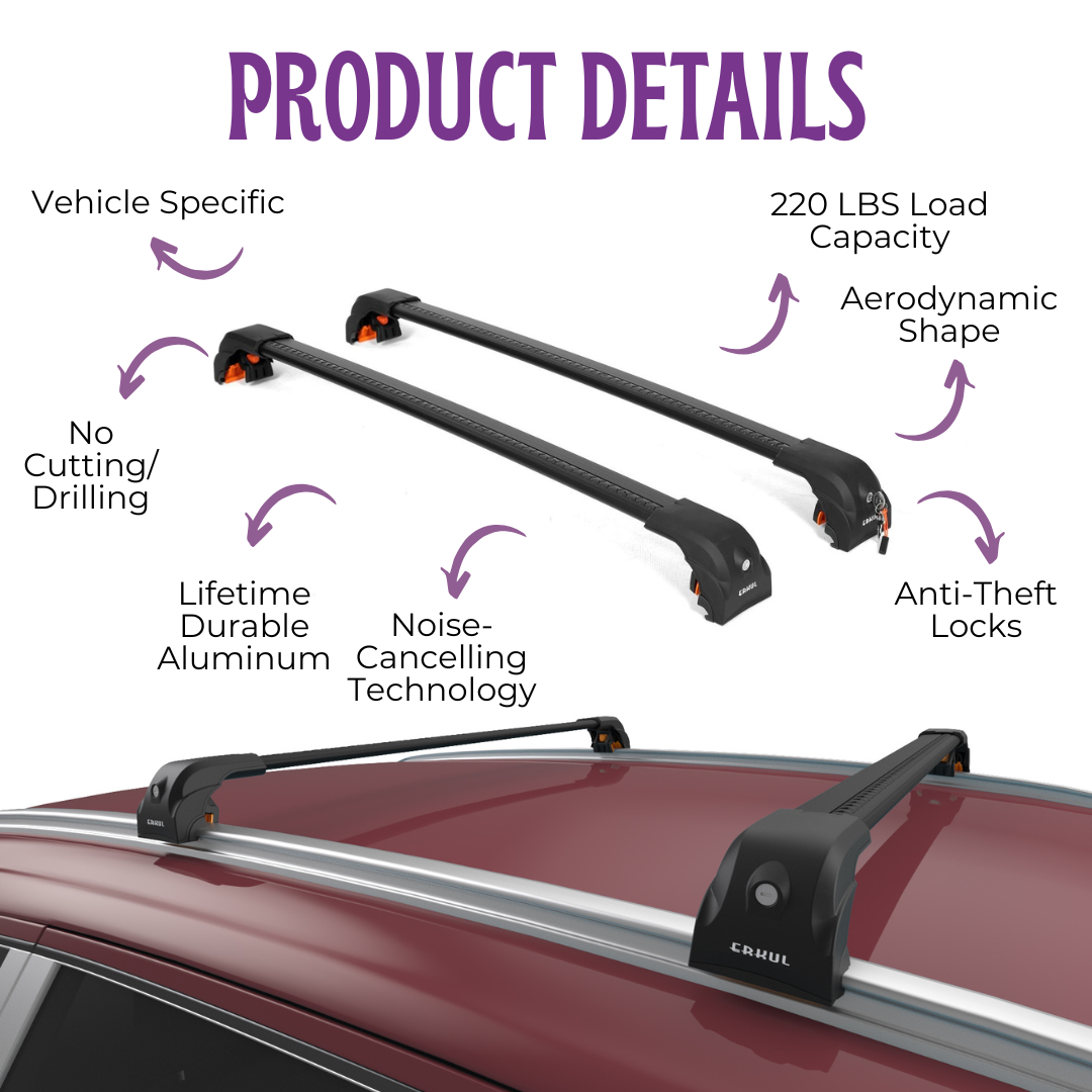 Mazda CX-50 2023-2026 Heavy Duty Roof Rack Cross Bars Black