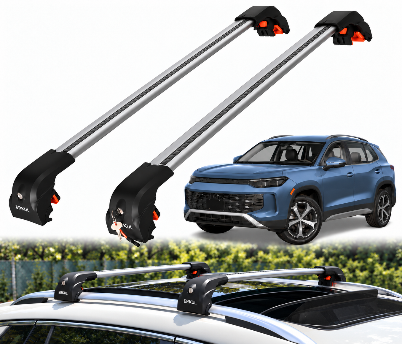 ERKUL Roof Rack Crossbars For VOLKSWAGEN TIGUAN 2025-2026