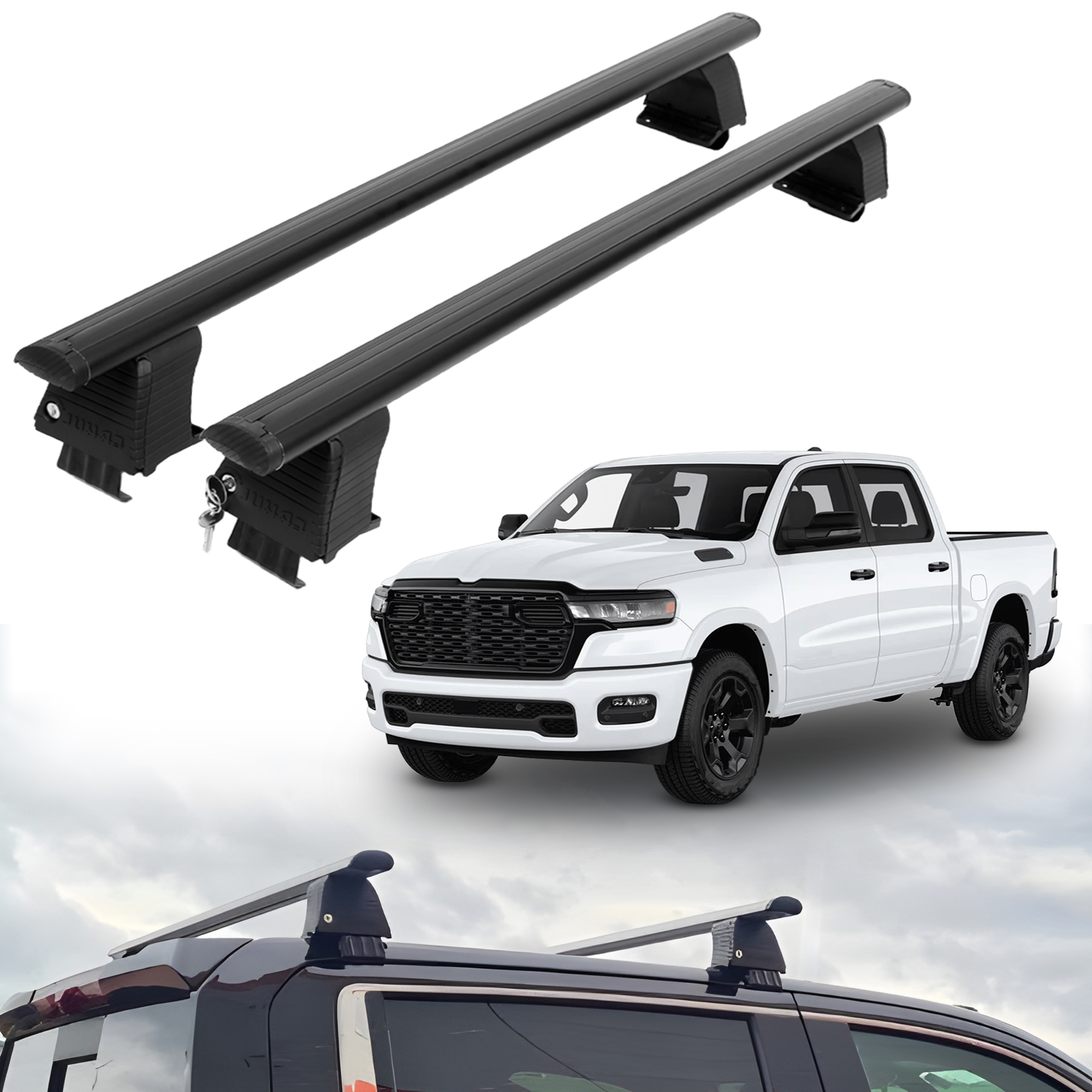 ERKUL Roof Rack Crossbars For DODGE RAM 1500 2019-2026