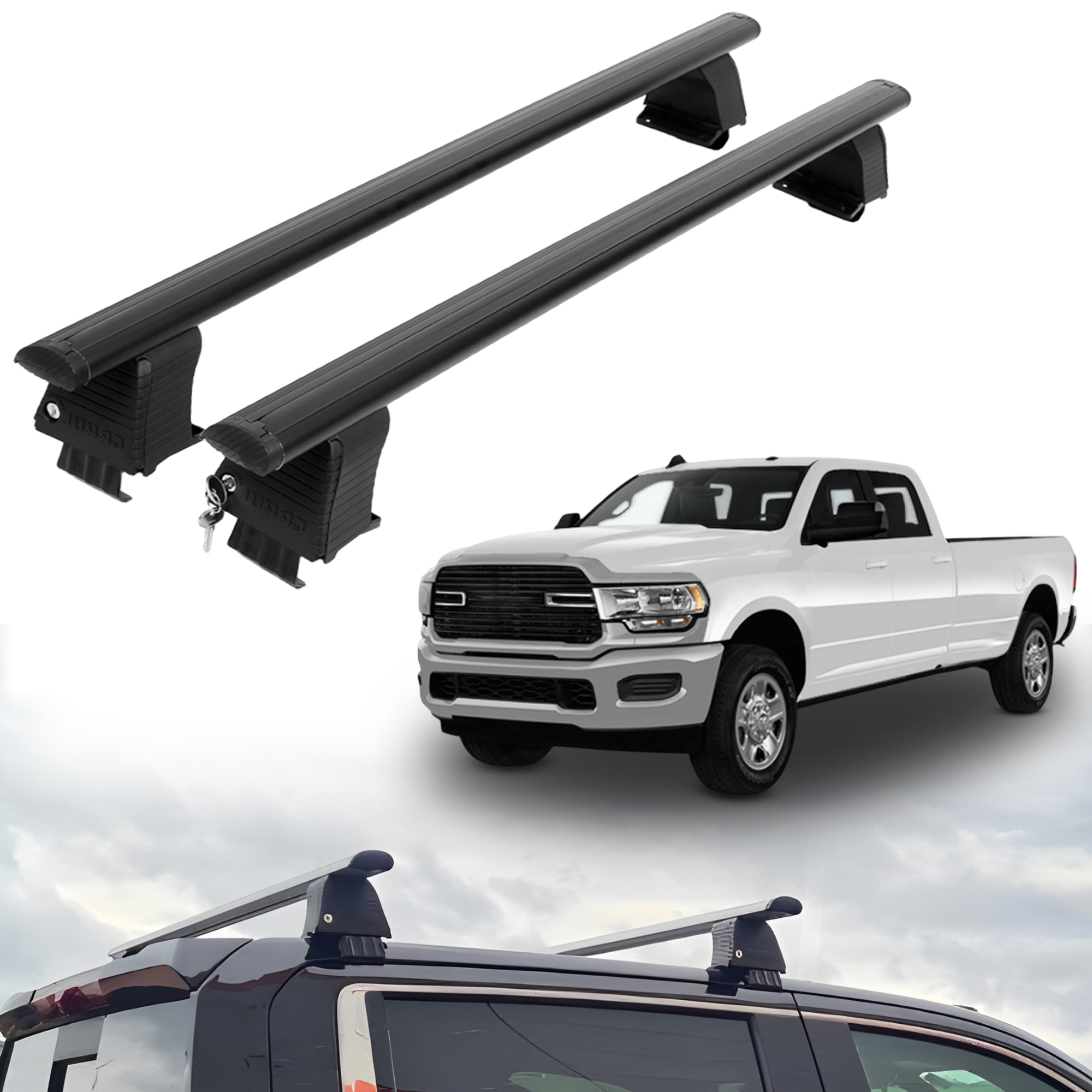 ERKUL Roof Rack Crossbars For DODGE RAM 2500 2019-2026