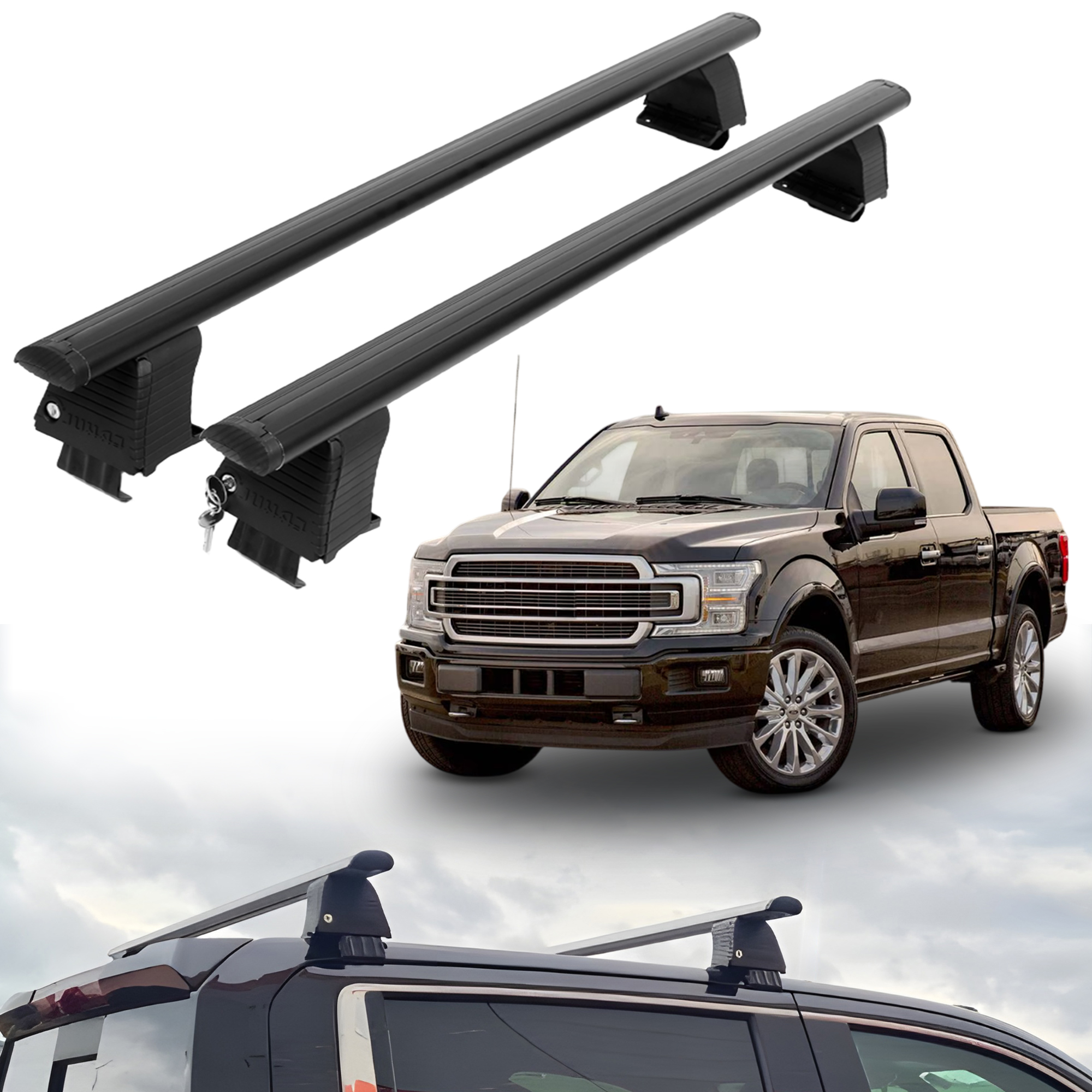 ERKUL Roof Rack Crossbars For FORD F-150 RAPTOR 2017-2020