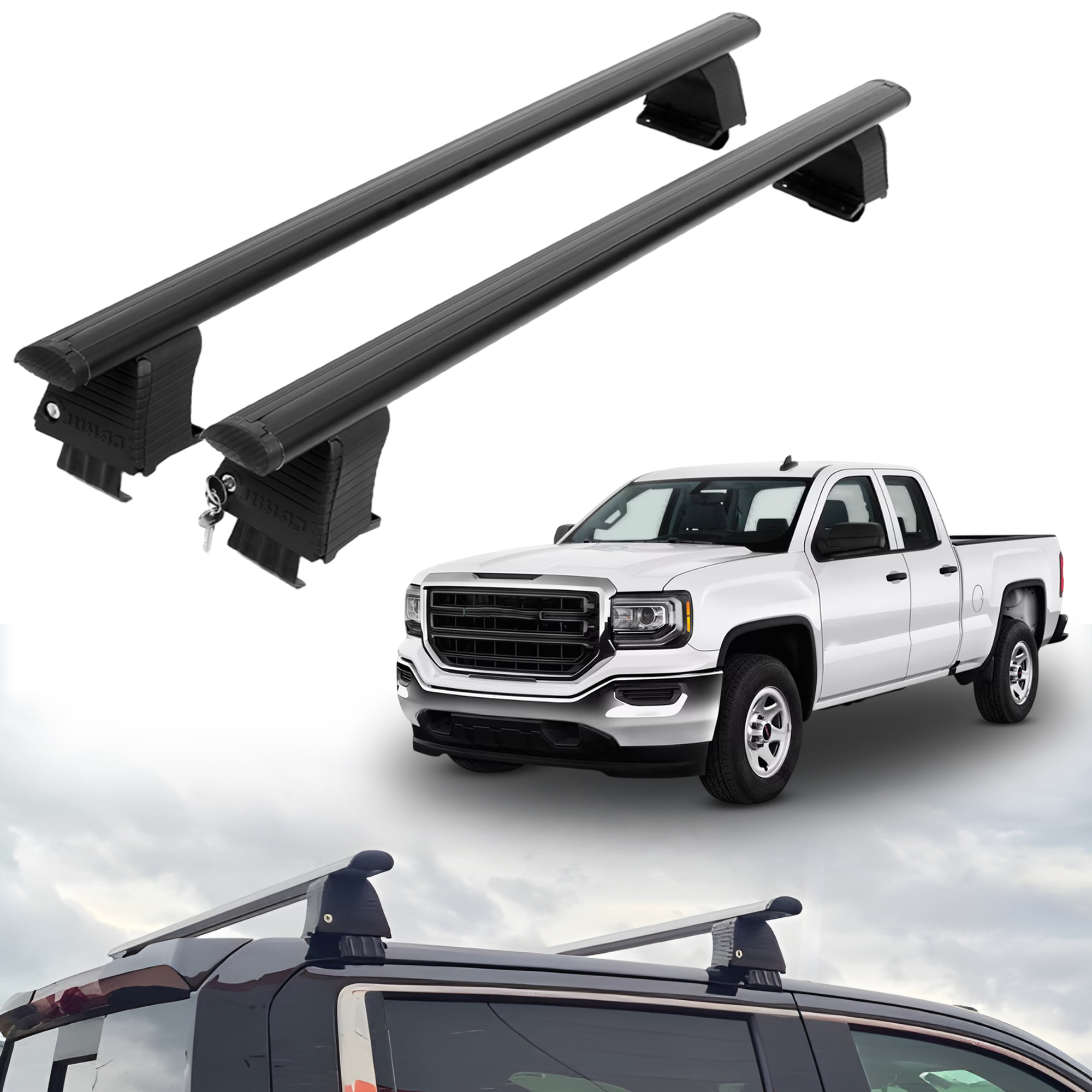 ERKUL Roof Rack Crossbars For GMC SIERRA 2014-2018