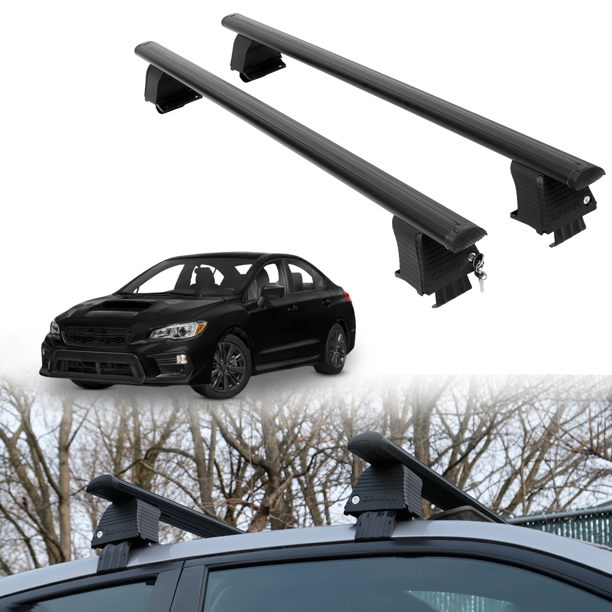 ERKUL Roof Rack Crossbars For SUBARU WRX 2015-2021