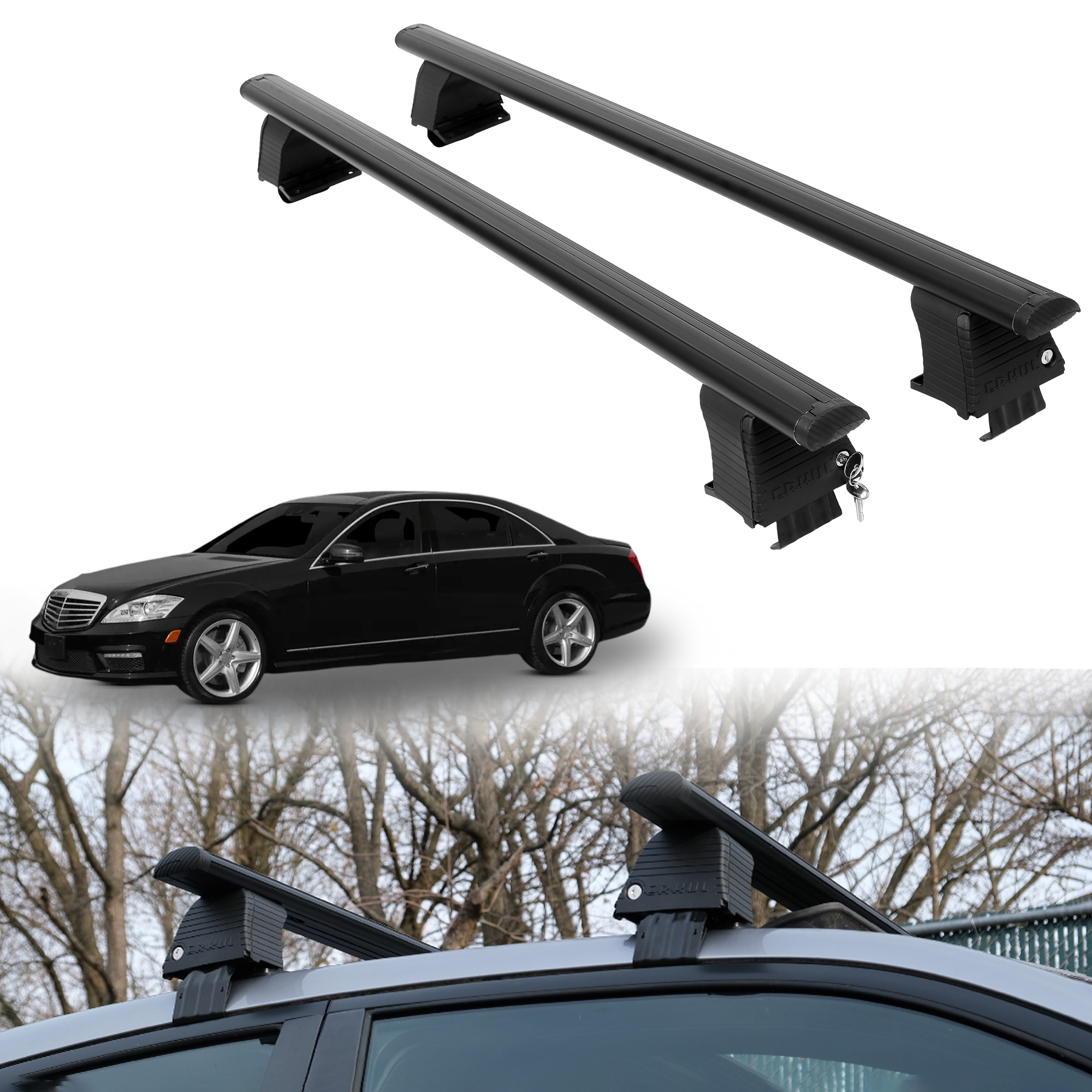 ERKUL Roof Rack Crossbars For MERCEDES S-CLASS 2007-2013