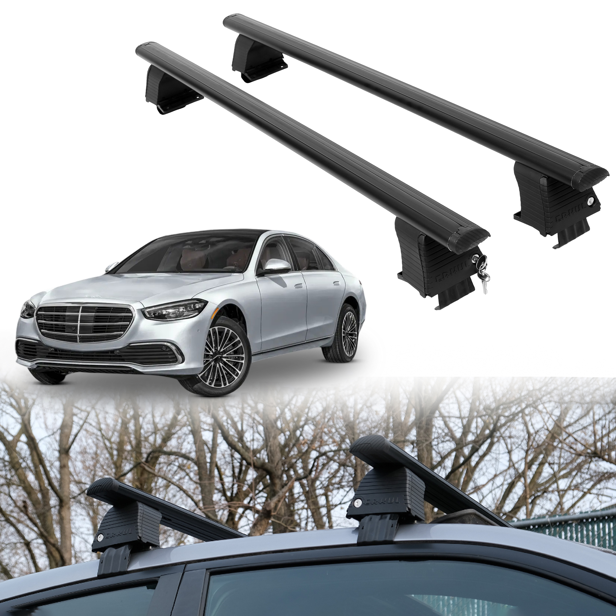 ERKUL Roof Rack Crossbars For MERCEDES S-CLASS 2021-2026