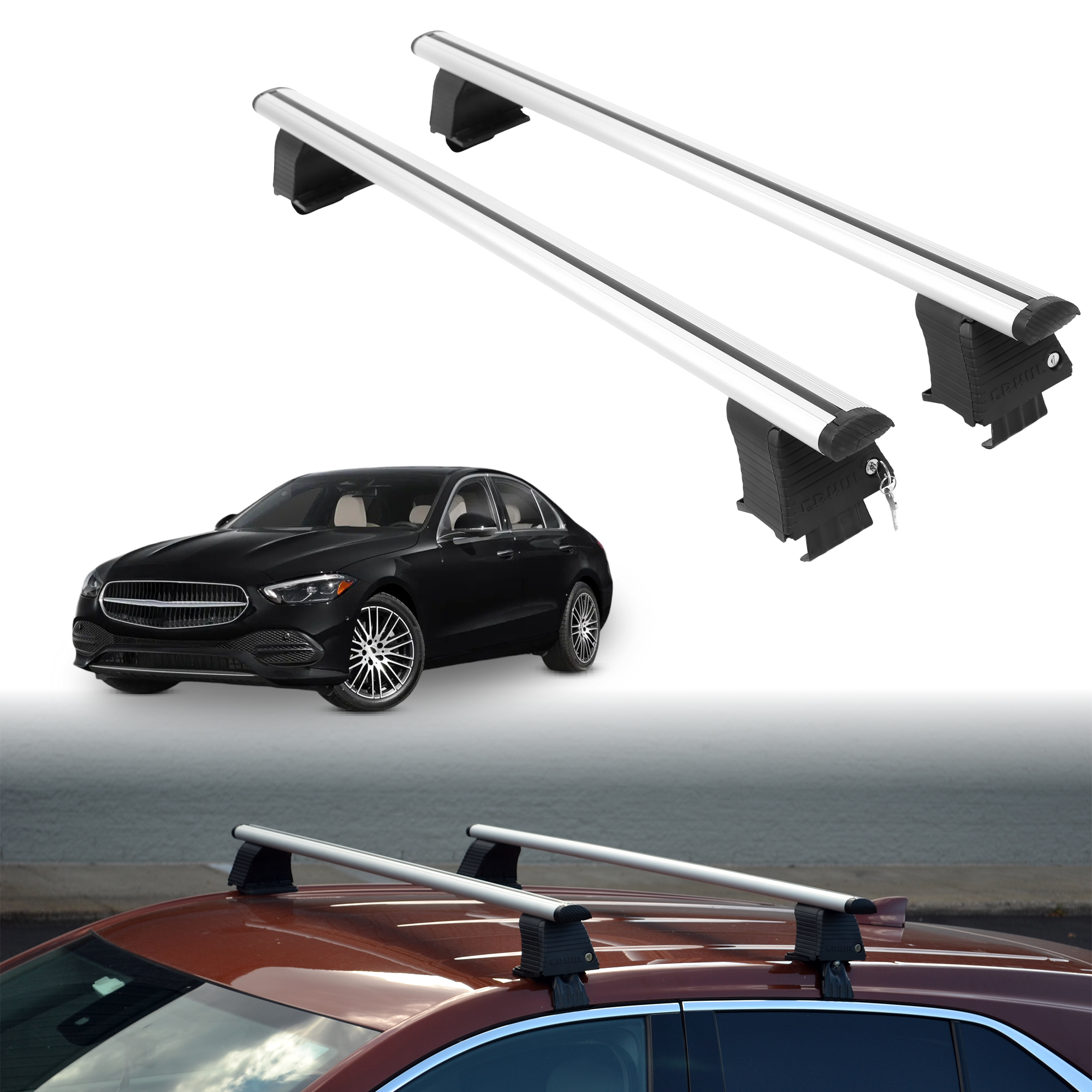 ERKUL Roof Rack Crossbars For MERCEDES C-CLASS 2022-2026