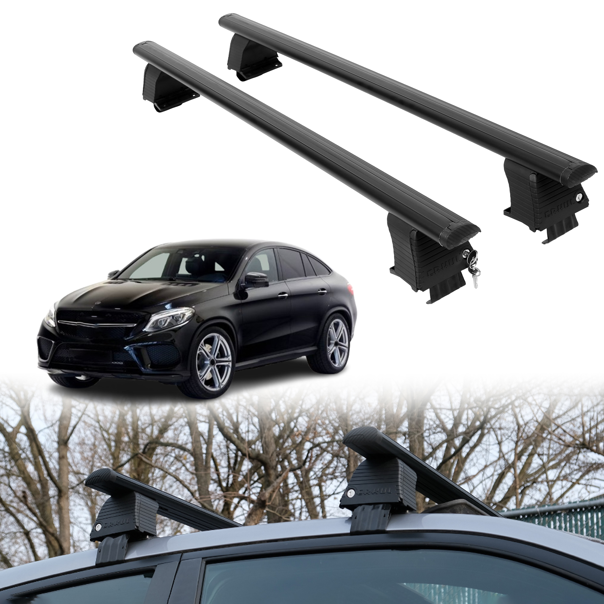 ERKUL Roof Rack Crossbars For MERCEDES AMG GLE 2016