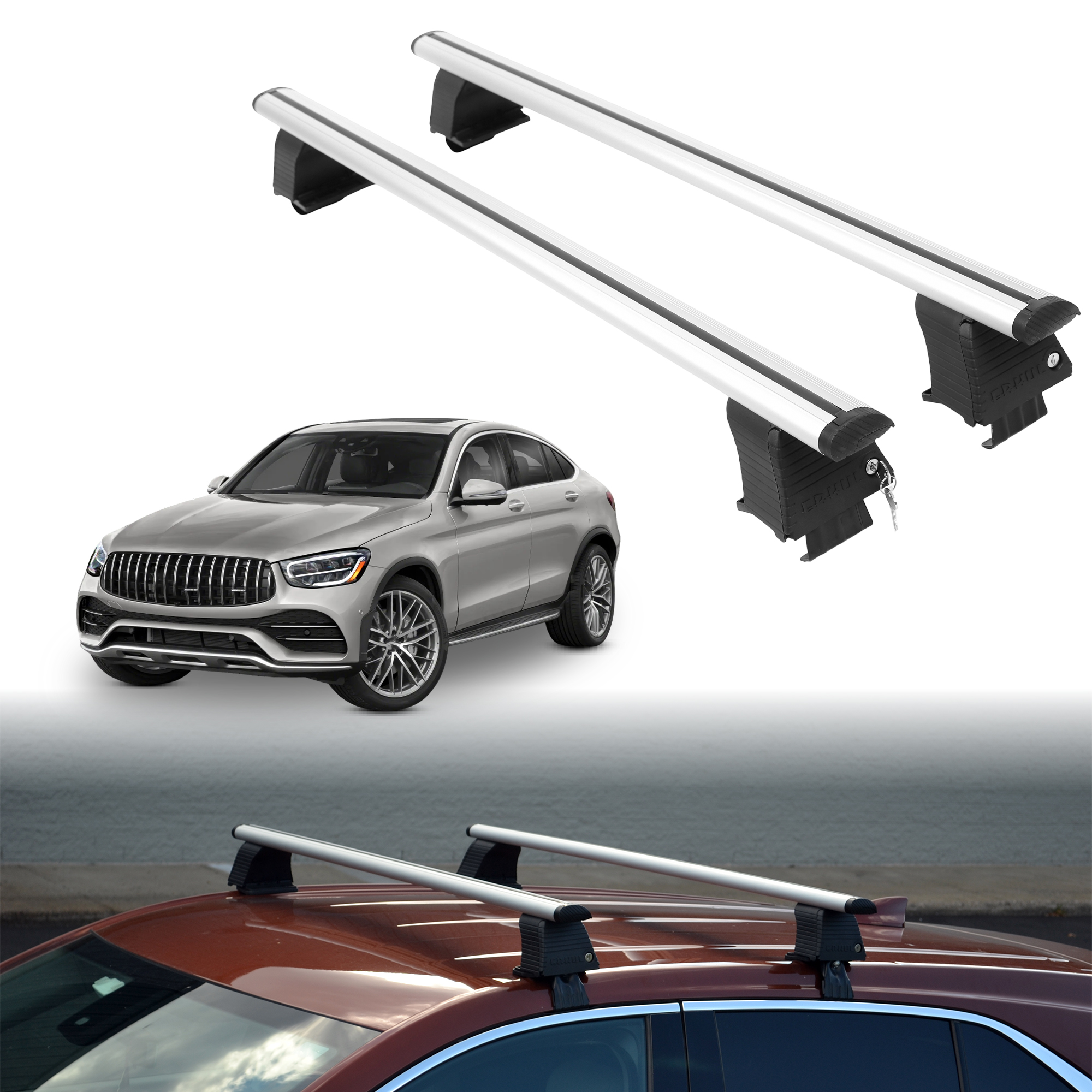 ERKUL Roof Rack Crossbars For MERCEDES AMG GLC 2016-2023