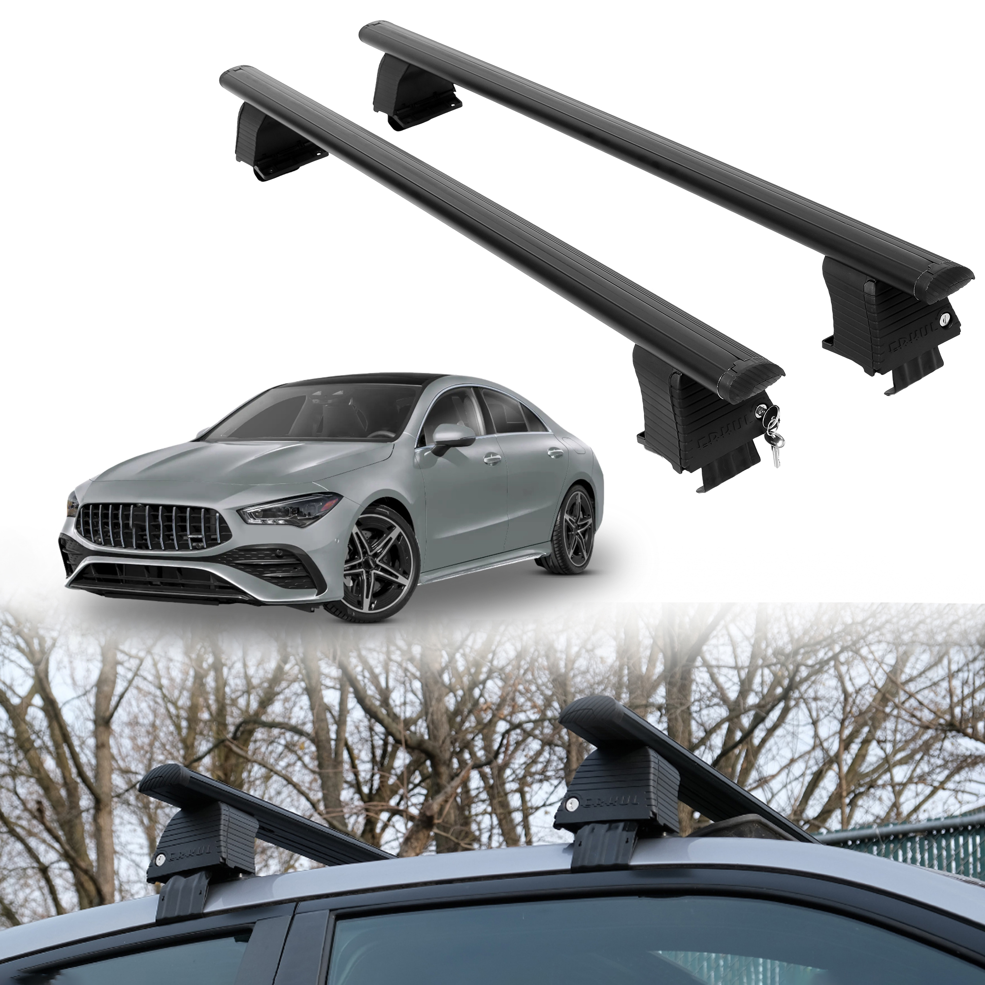 ERKUL Roof Rack Crossbars For MERCEDES AMG CLA 2020-2026