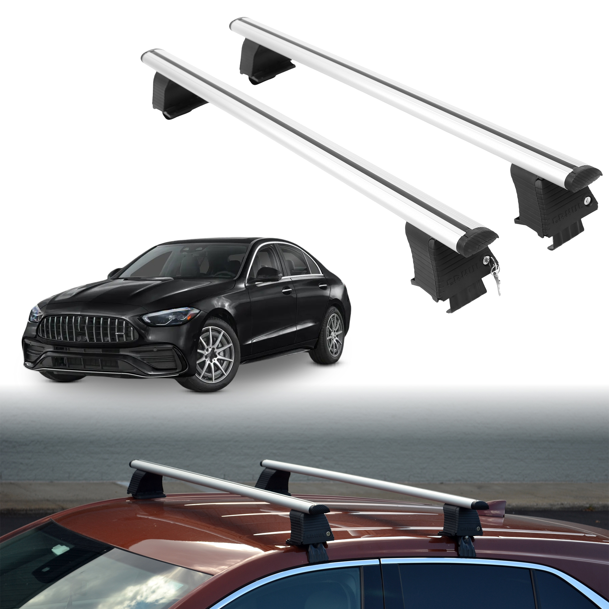 ERKUL Roof Rack Crossbars For MERCEDES AMG C 43 2023-2026