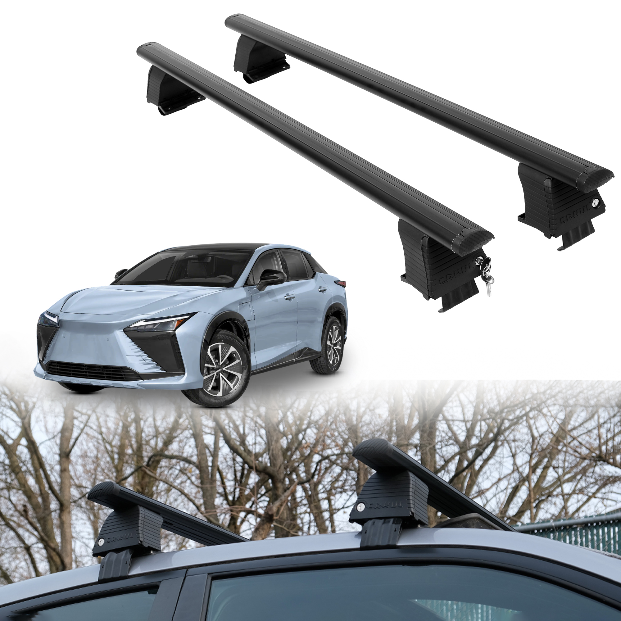 ERKUL Roof Rack Crossbars For LEXUS RZ 300E 2024-2026