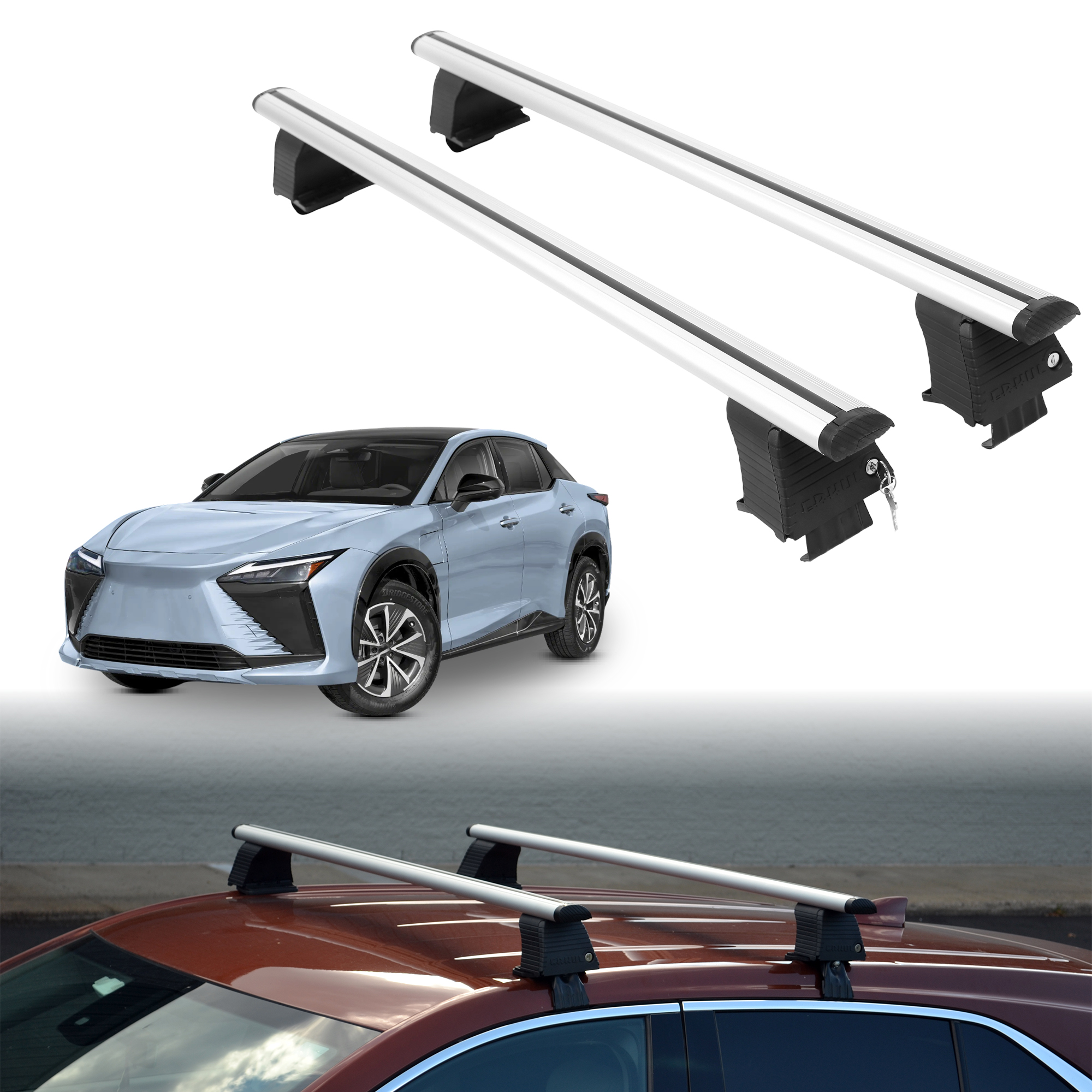 ERKUL Roof Rack Crossbars For LEXUS RZ 300E 2024-2026
