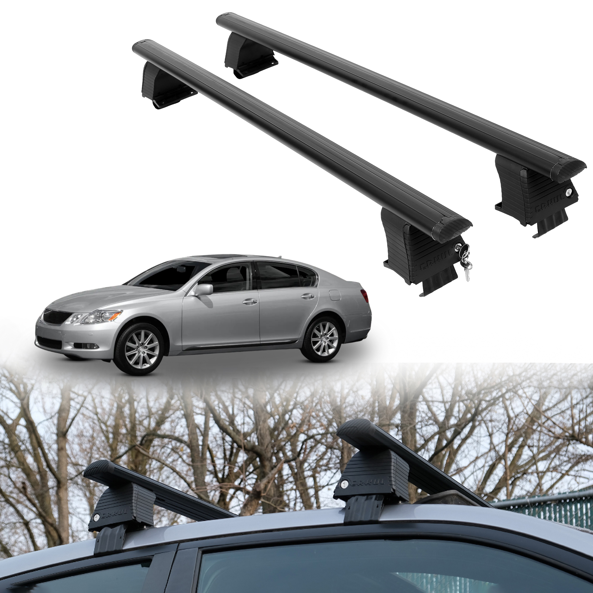 ERKUL Roof Rack Crossbars For LEXUS GS 2006-2011
