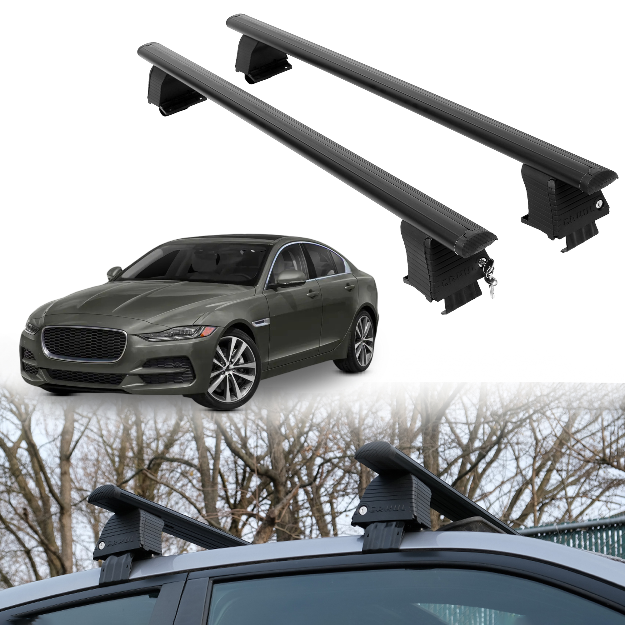 ERKUL Roof Rack Crossbars For JAGUAR XE 2017-2020
