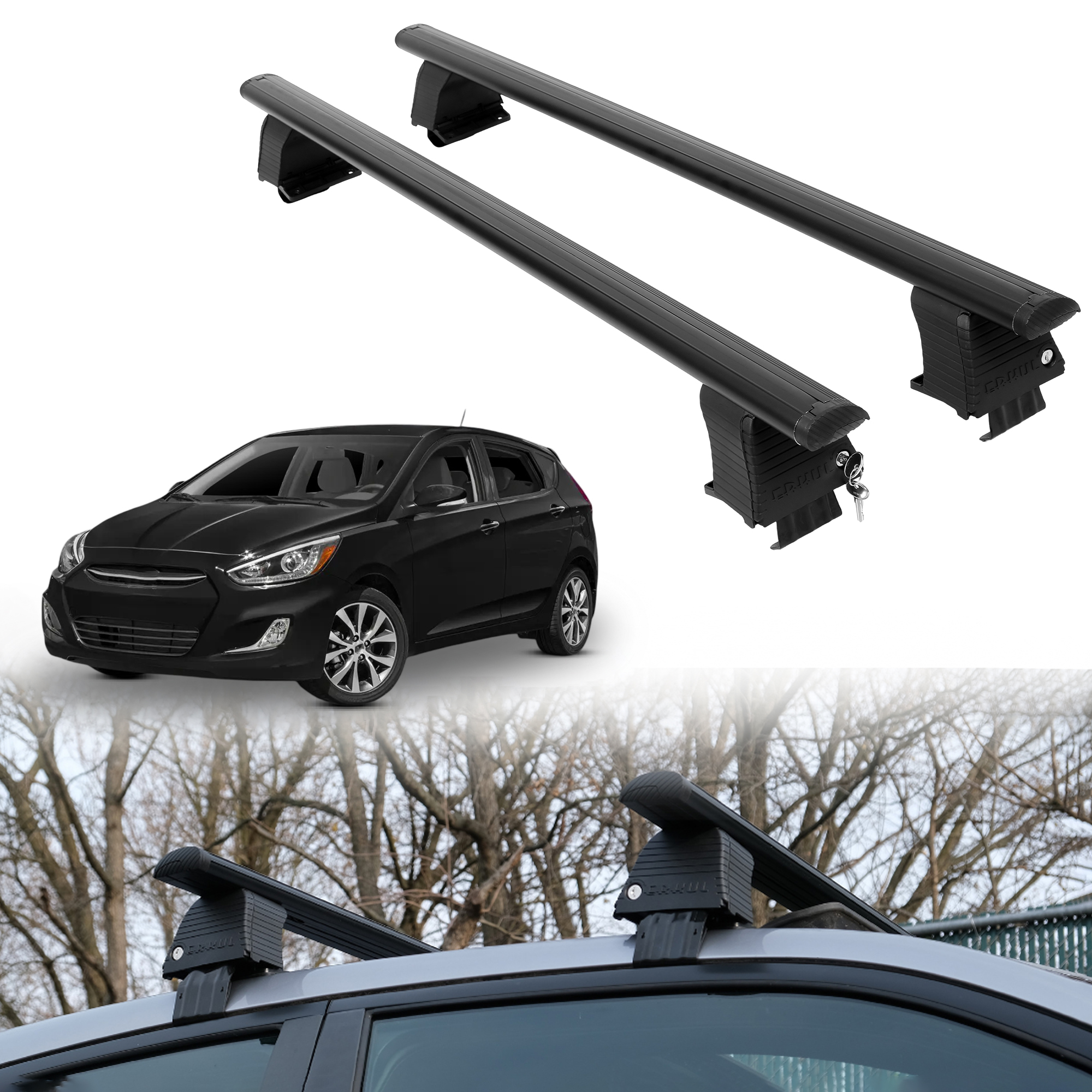 ERKUL Roof Rack Crossbars For HYUNDAI ACCENT 2012-2017