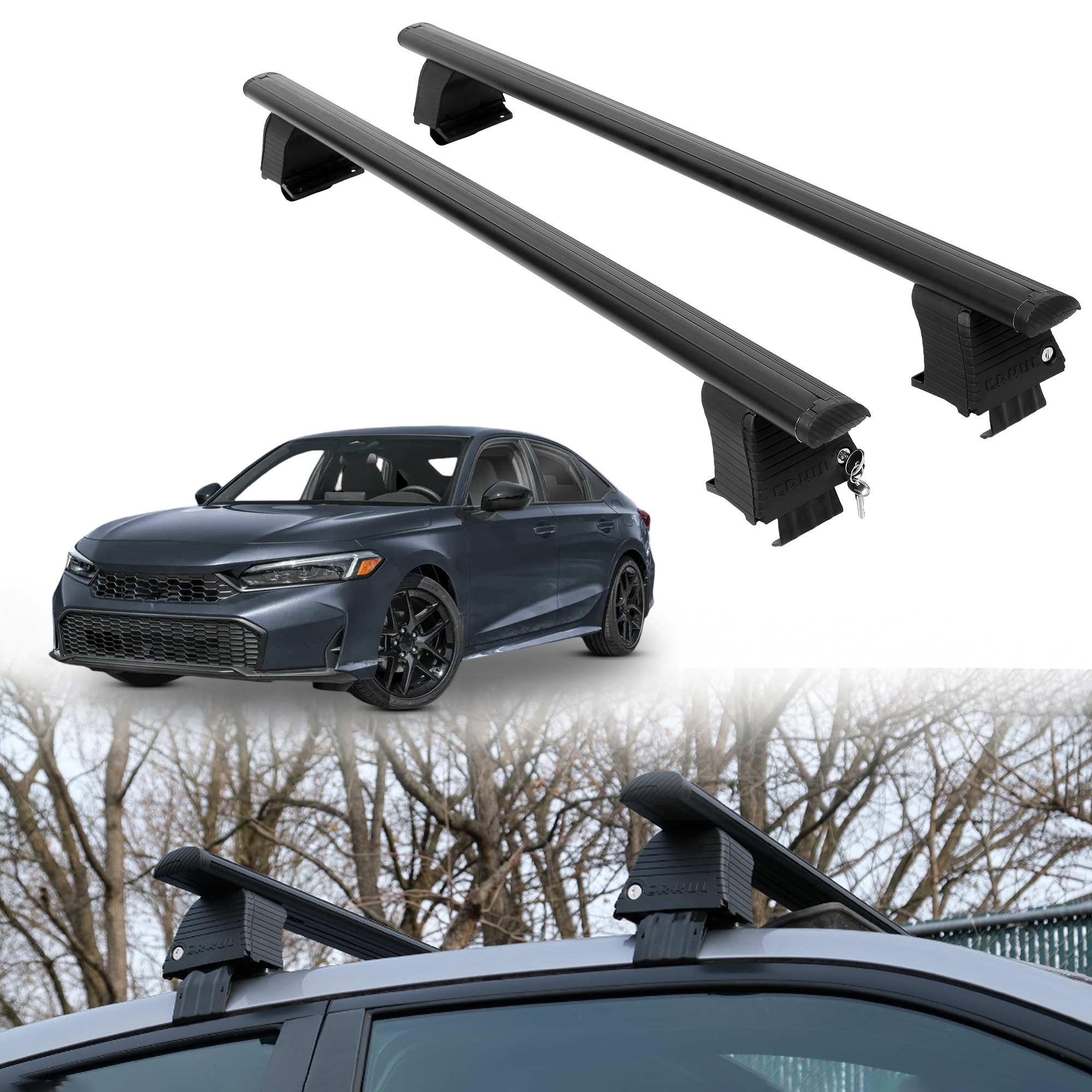 ERKUL Roof Rack Crossbars For HONDA CIVIC 2022-2026