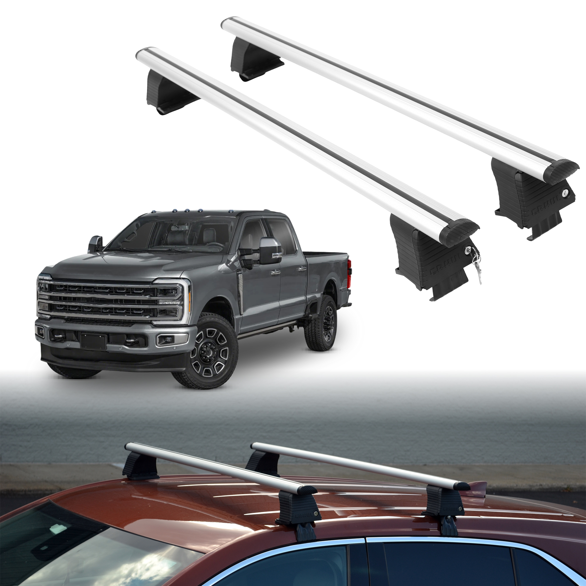 ERKUL Roof Rack Crossbars For FORD F-250 2023-2026