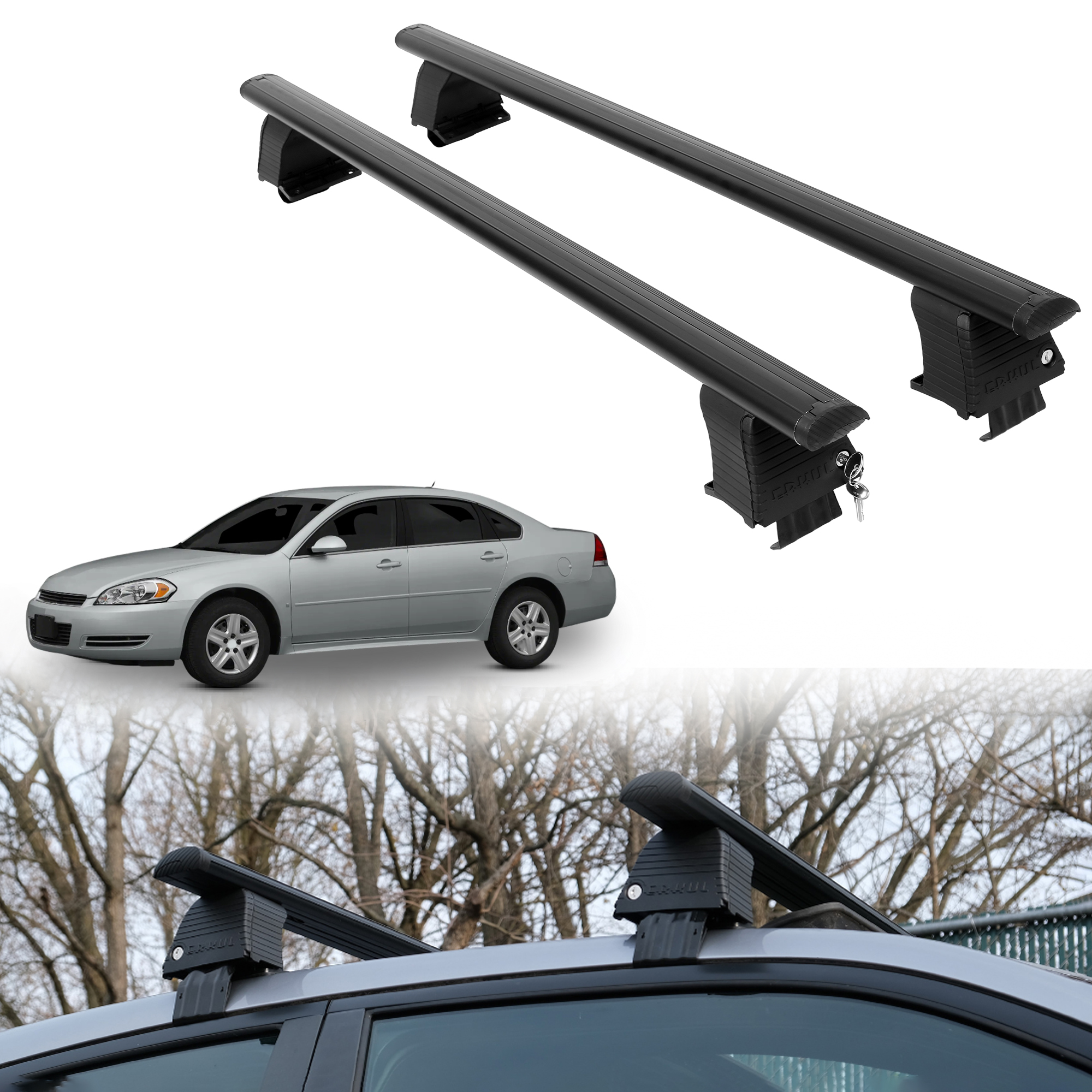 ERKUL Roof Rack Crossbars For CHEVROLET IMPALA 2006-2013