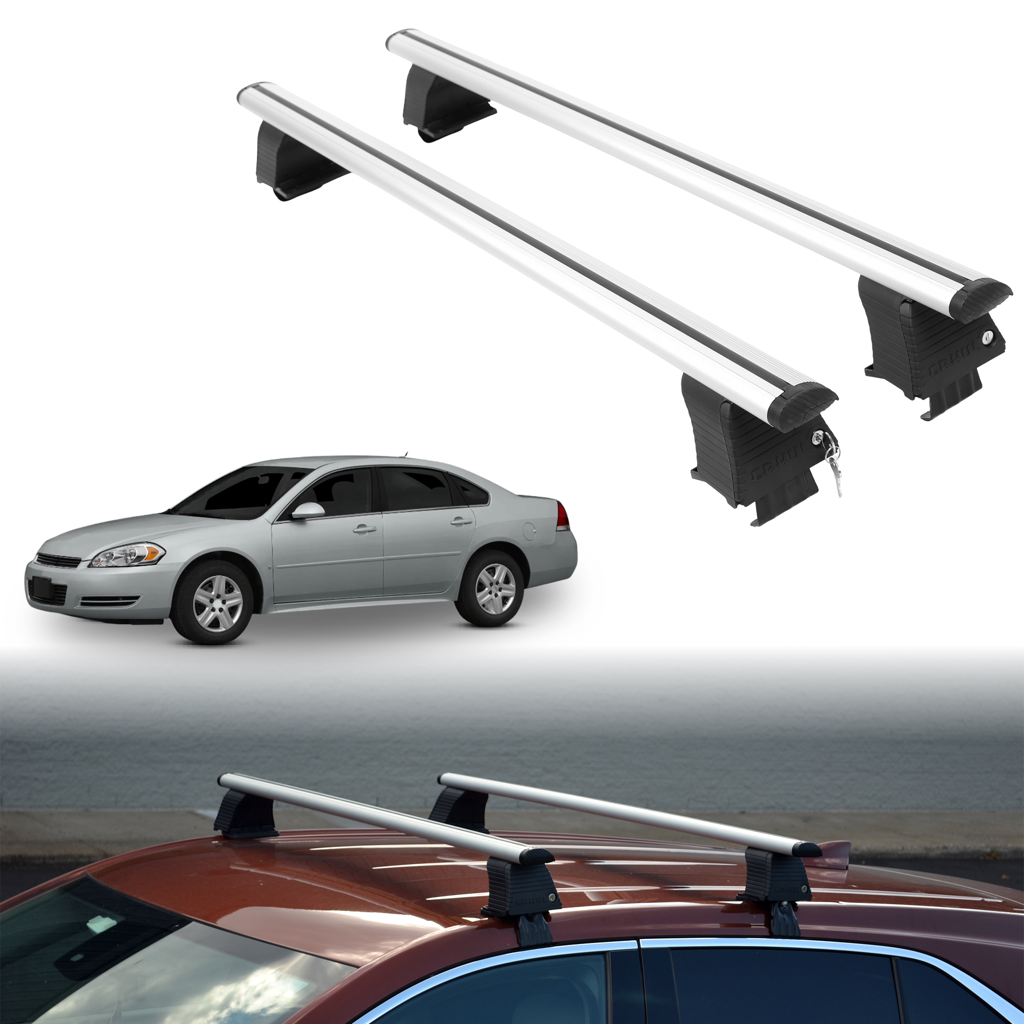 ERKUL Roof Rack Crossbars For CHEVROLET IMPALA 2006-2013