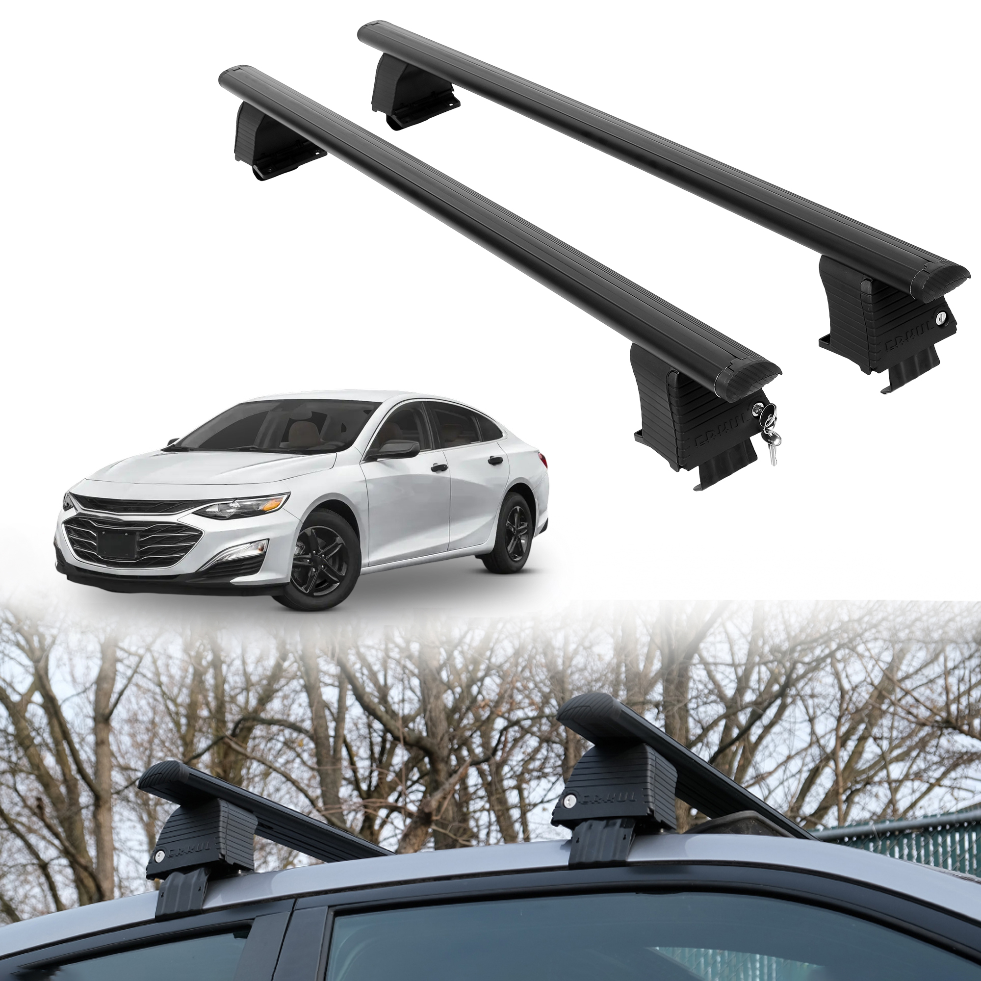 ERKUL Roof Rack Crossbars For CHEVROLET MALIBU 2016-2025