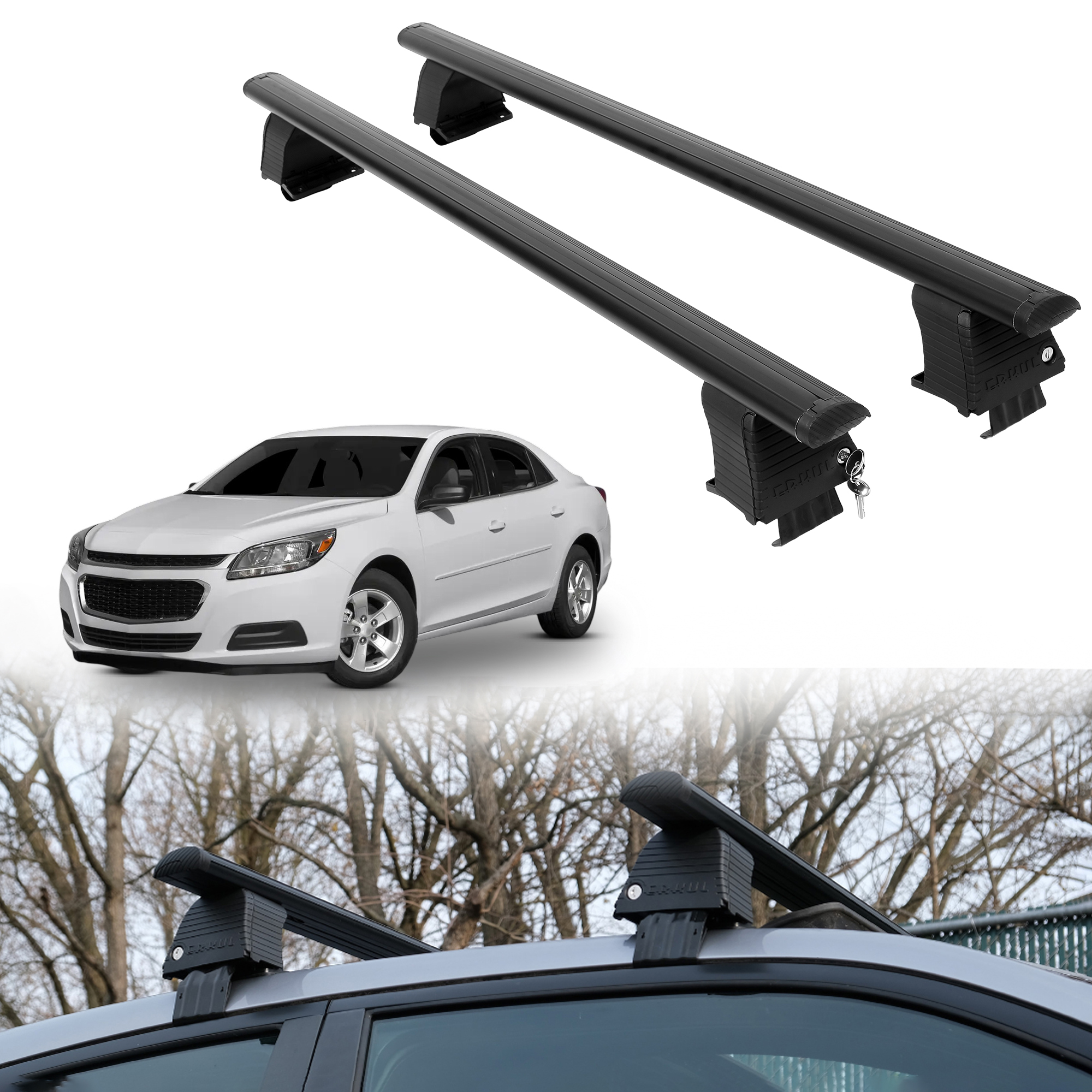 ERKUL Roof Rack Crossbars For CHEVROLET MALIBU 2013-2015