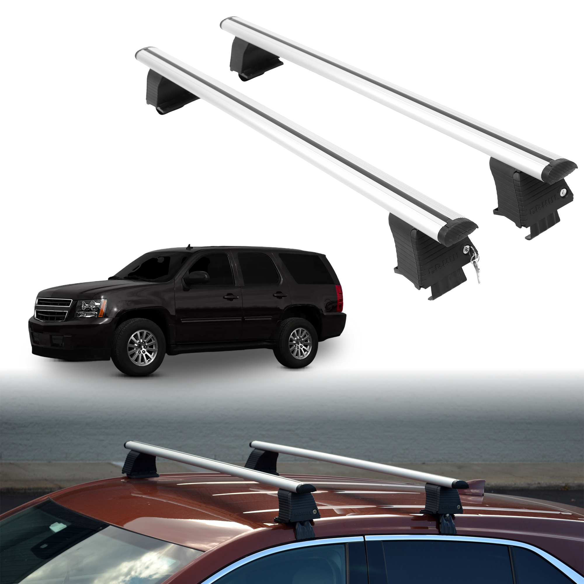 ERKUL Roof Rack Crossbars For CHEVROLET TAHOE HYBRID 2008-2013