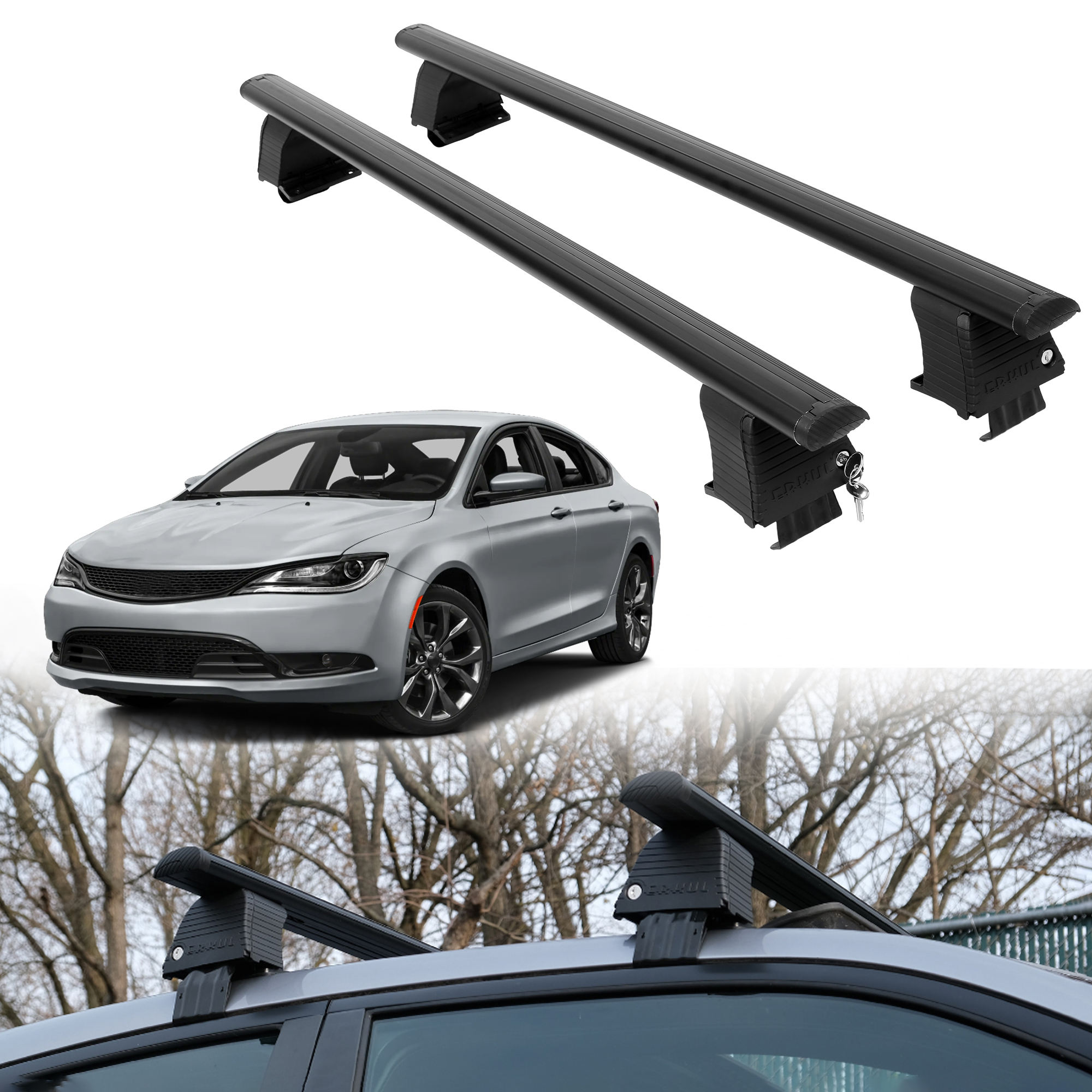 ERKUL Roof Rack Crossbars For CHEVROLET 200 2011-2017