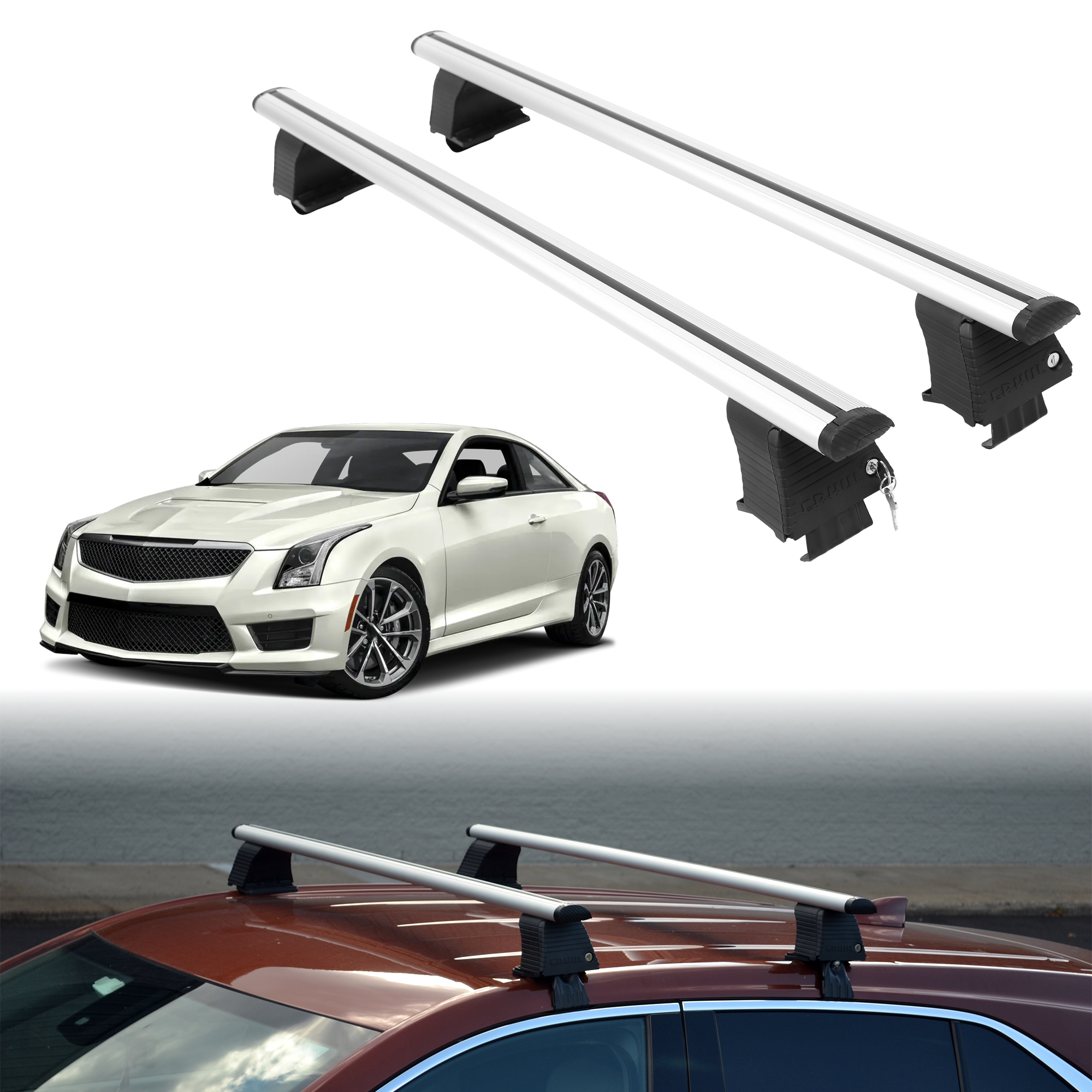 ERKUL Roof Rack Crossbars For CADILLAC ATS-V 2016-2019