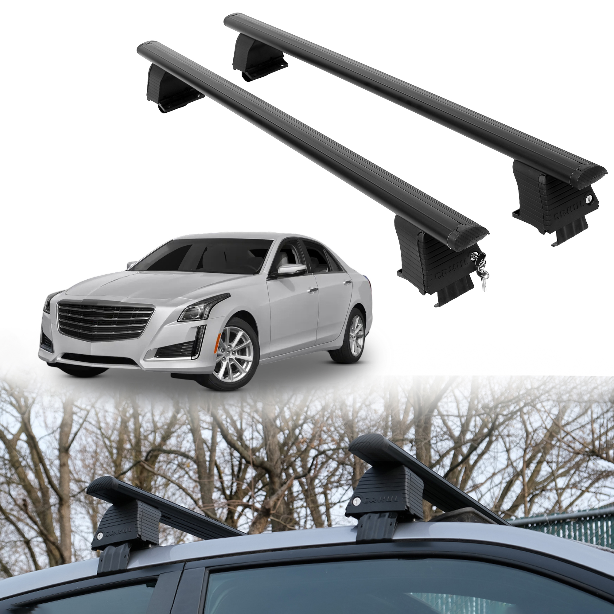 ERKUL Roof Rack Crossbars For CADILLAC CTS 2014-2019