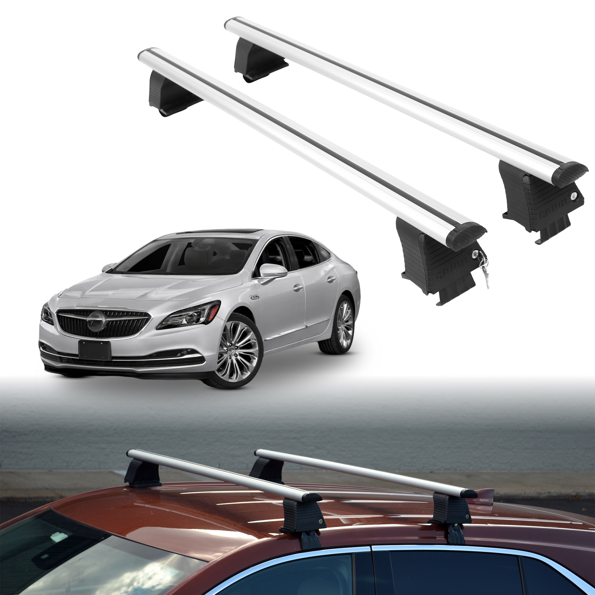 ERKUL Roof Rack Crossbars For BUICK LACROSSE 2017-2019