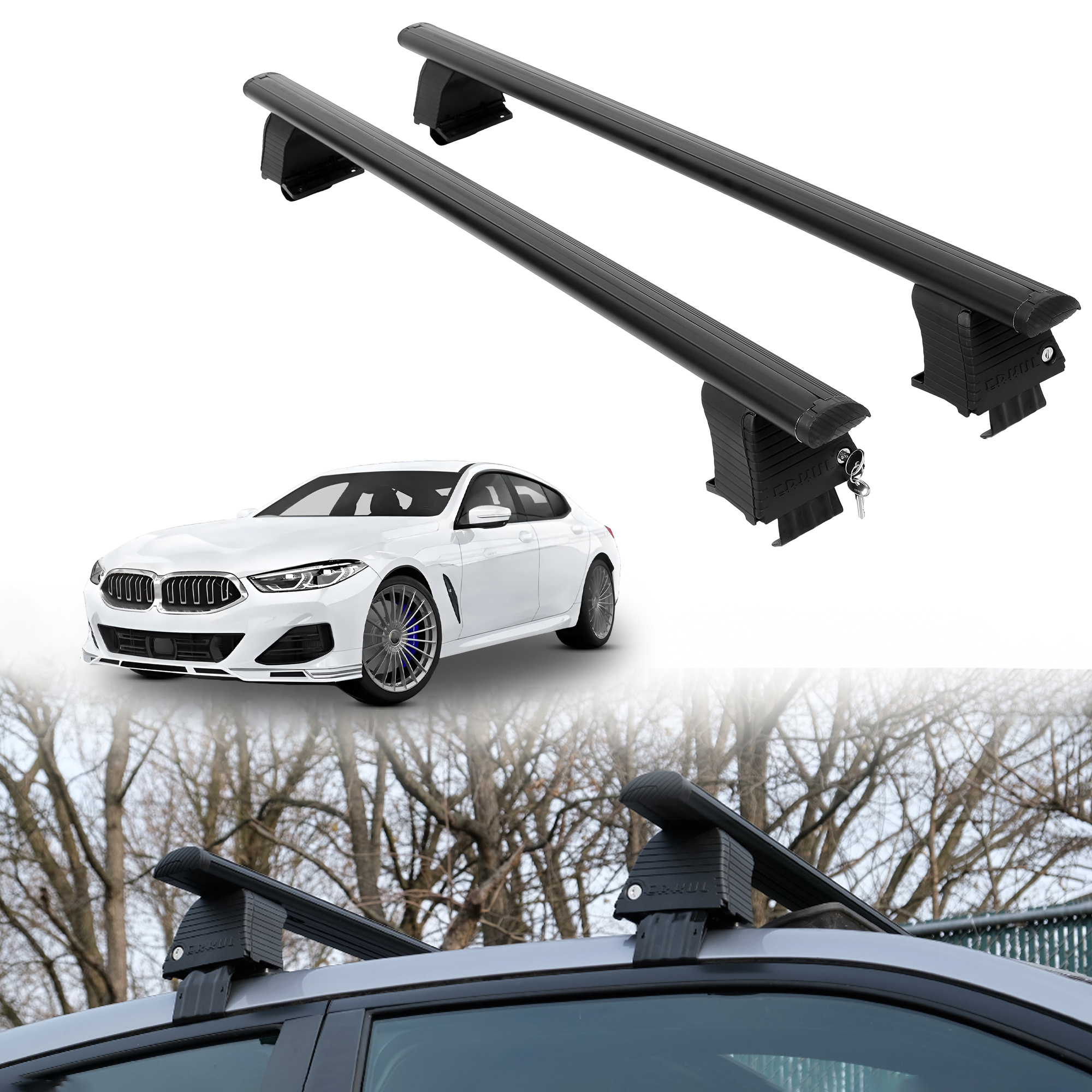 ERKUL Roof Rack Crossbars For BMW ALPINA B8 GRAN COUPE 2022-2025