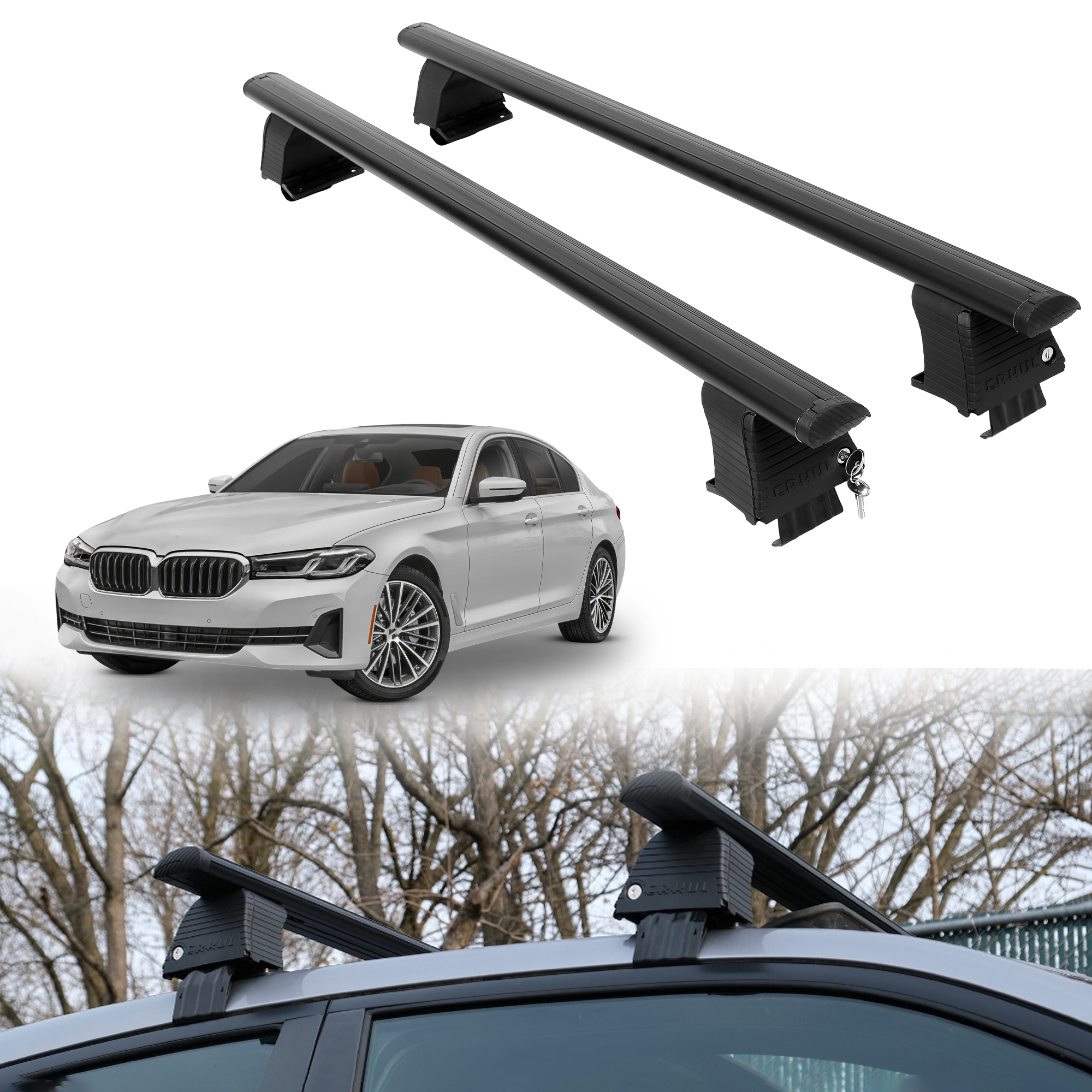 ERKUL Roof Rack Crossbars For BMW 5 SERIES 2017-2023