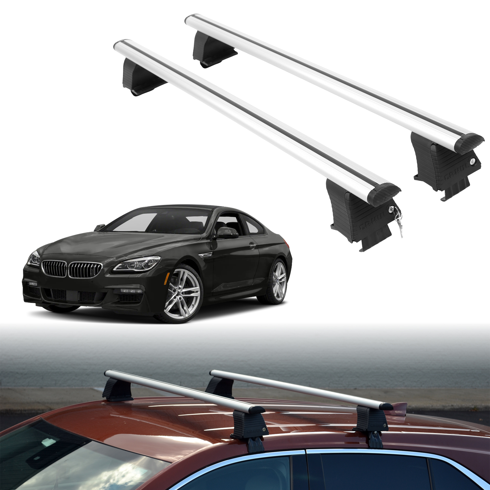 ERKUL Roof Rack Crossbars For BMW 6 SERIES 2012-2019